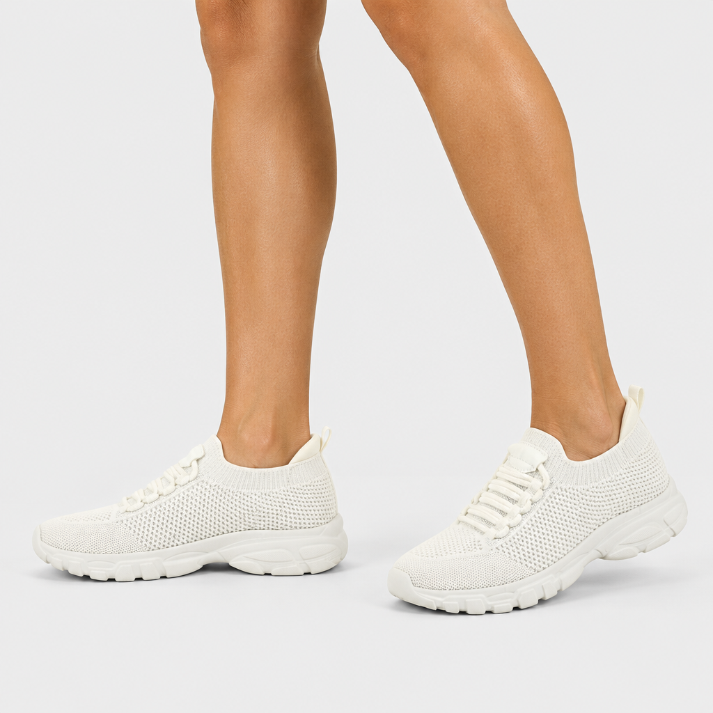 Flexus Gambino White Sneaker - on-foot view