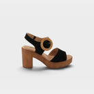 Spring Step Gamona Black Suede Sandal