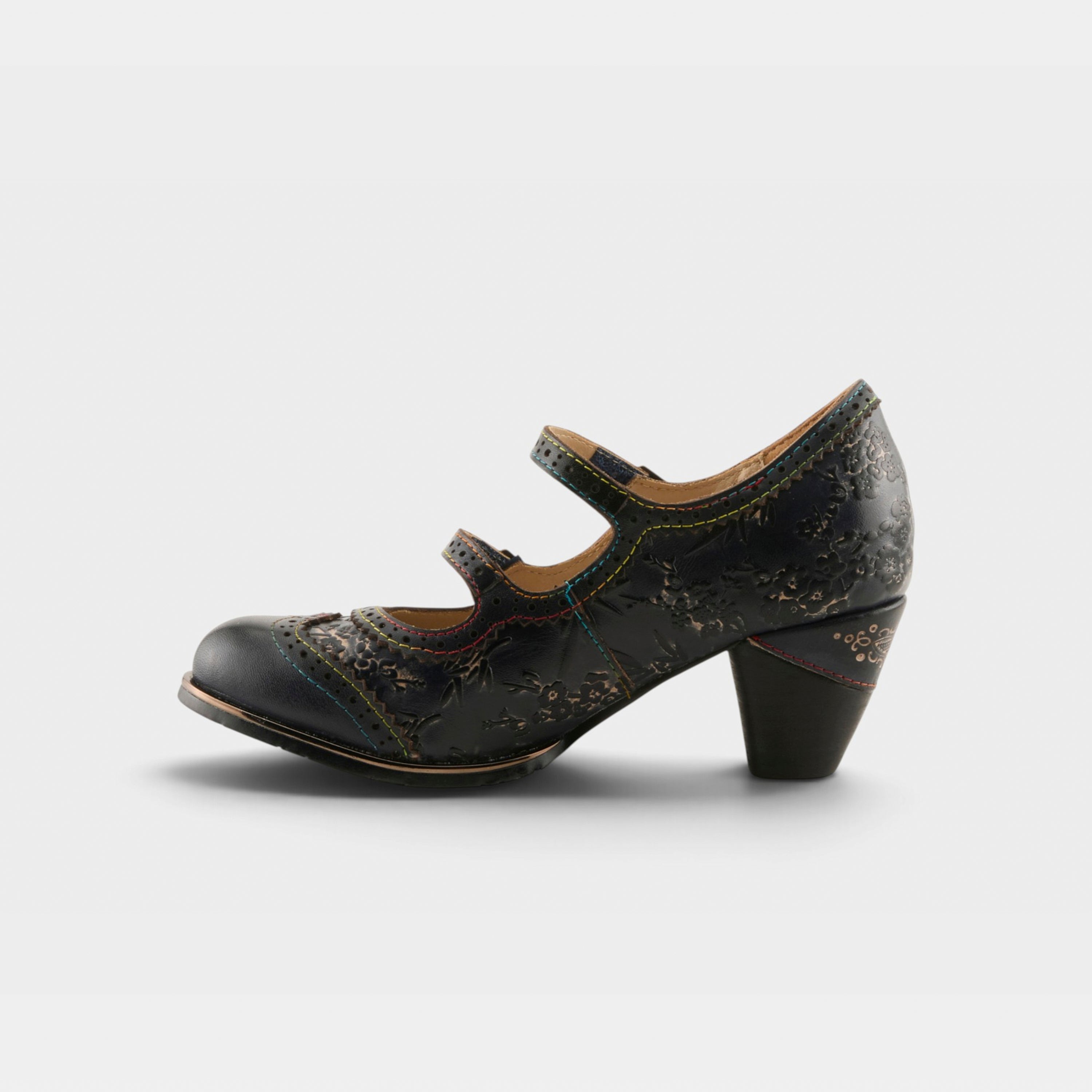 L'Artiste Gaviria shoes in Navy, side view