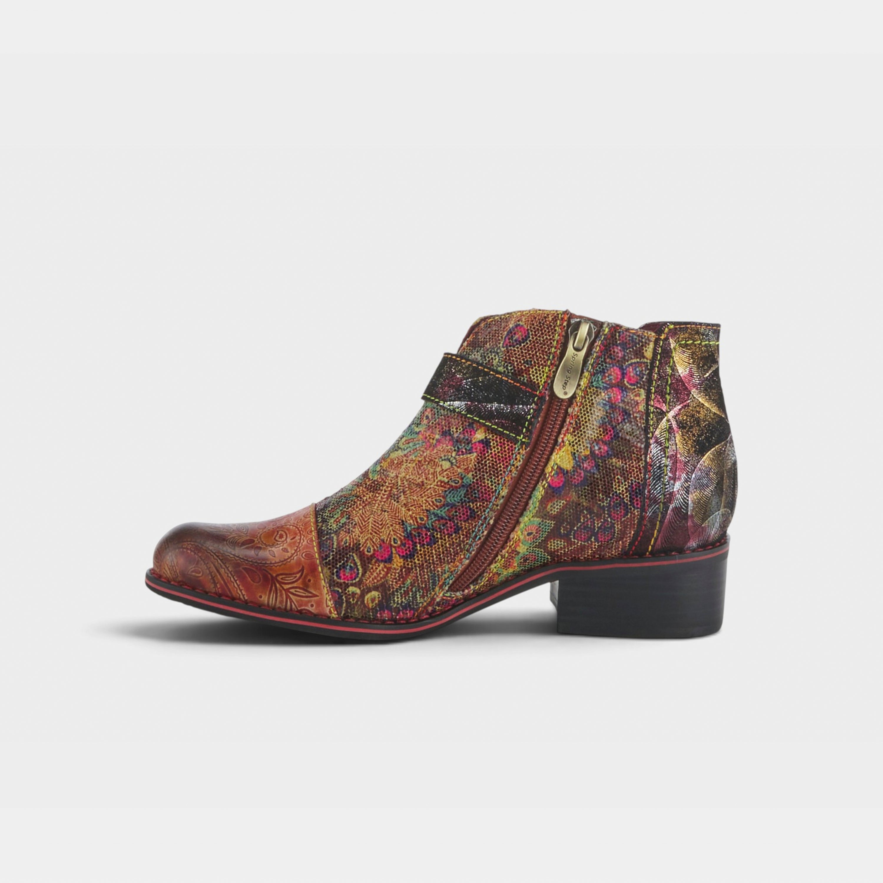 L'Artiste Georgiana-Scope boots in Camel Multi, side view