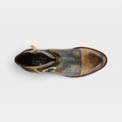 L'Artiste Georgiana-Scope boots in Olive Multi, top view