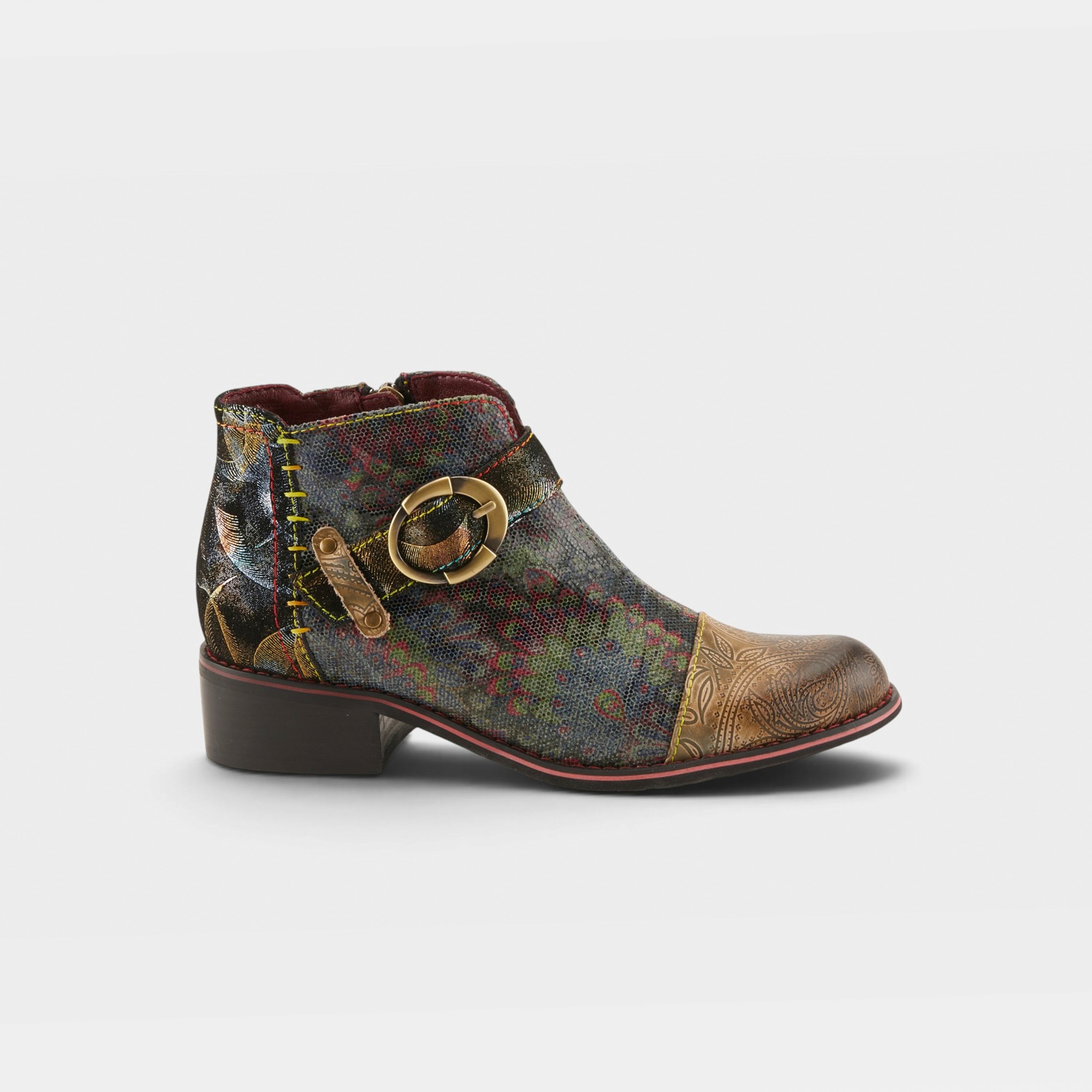 L'Artiste Georgiana-Scope boots in Olive Multi, hero view