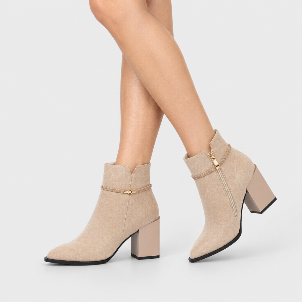 Azura Gladysnite Beige Boot - on-foot view