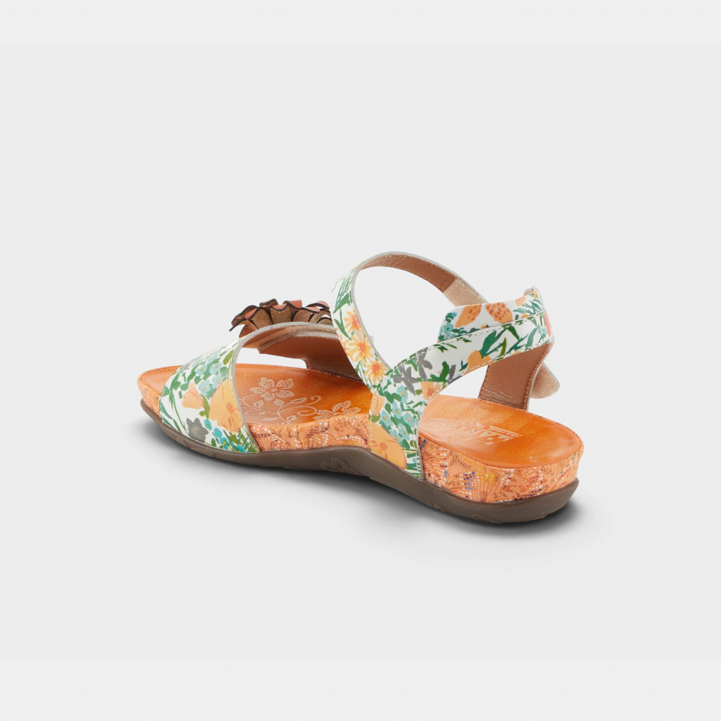 L'Artiste Gladystee sandals in Orange Multi, alternate angle view