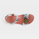 L'Artiste Gladystee sandals in Pink Multi, top view