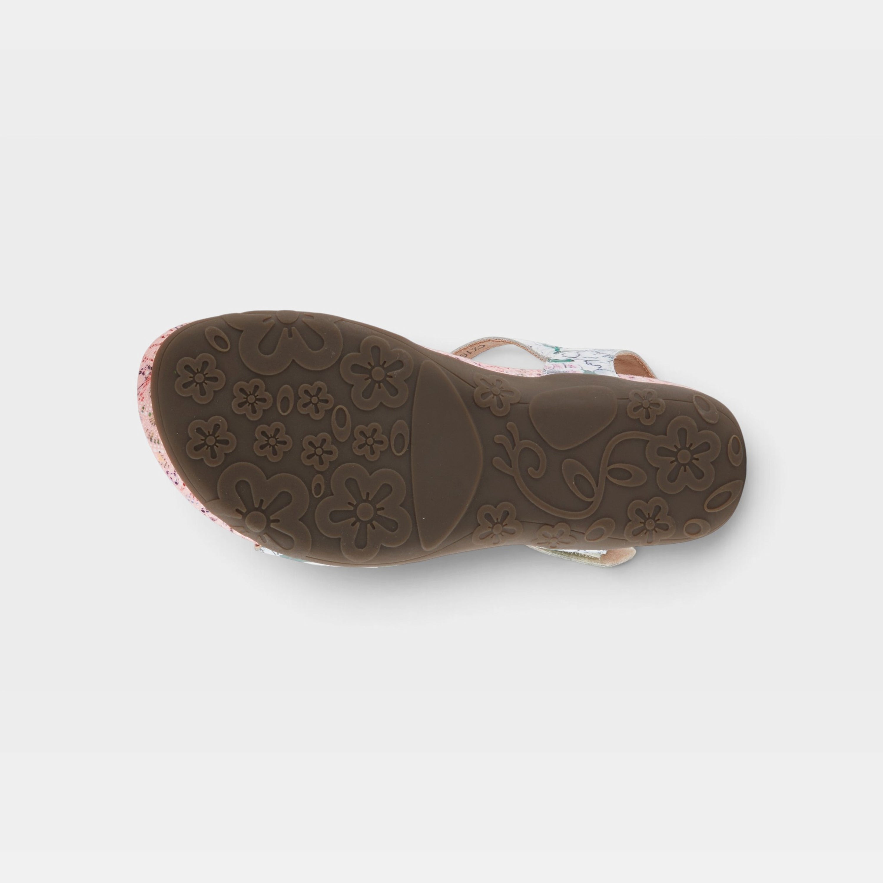 L'Artiste Gladystee sandals in Pink Multi, outsole view