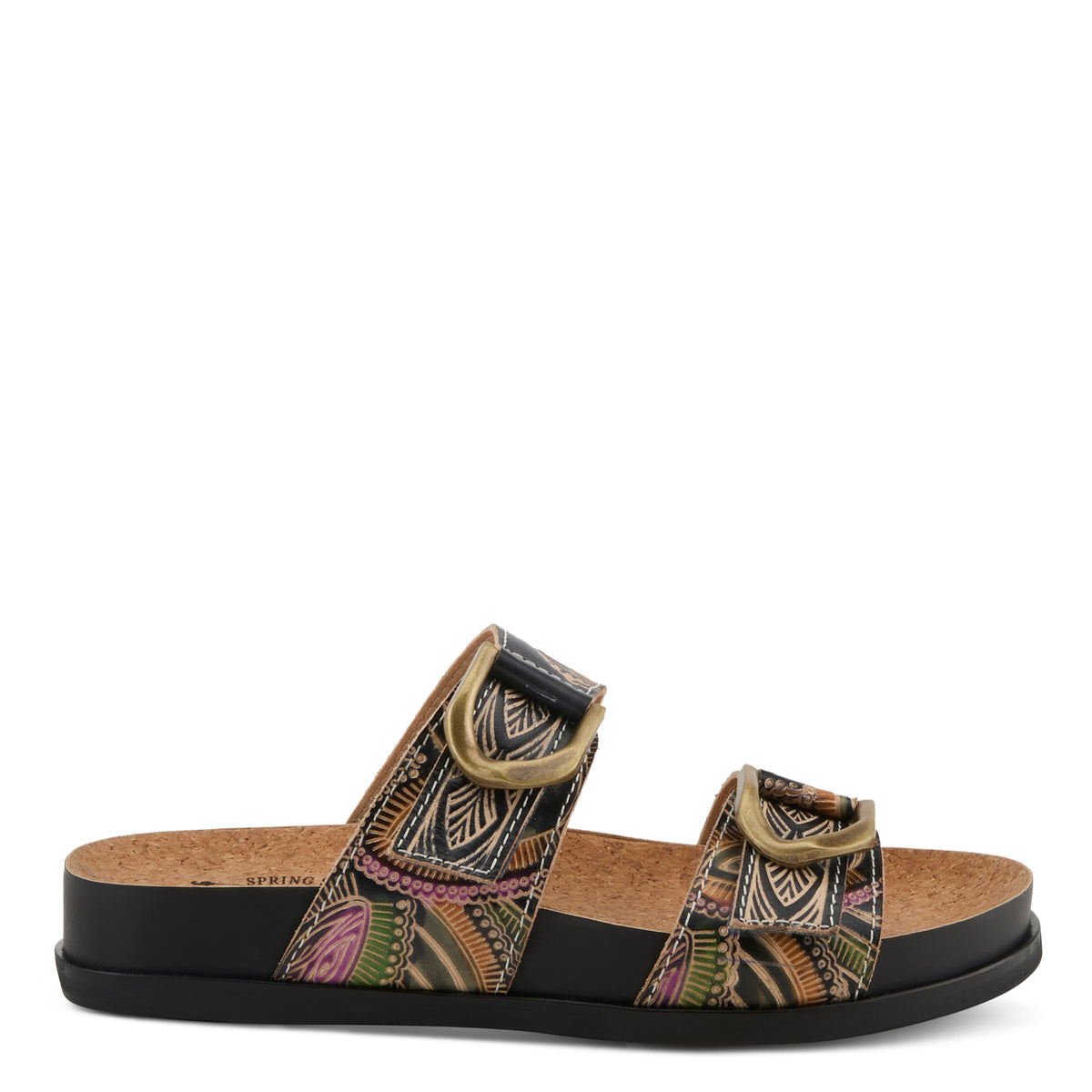 L'Artiste L'ARTISTE GLAZE SANDALS sandal in blue multi with handcrafted leather design