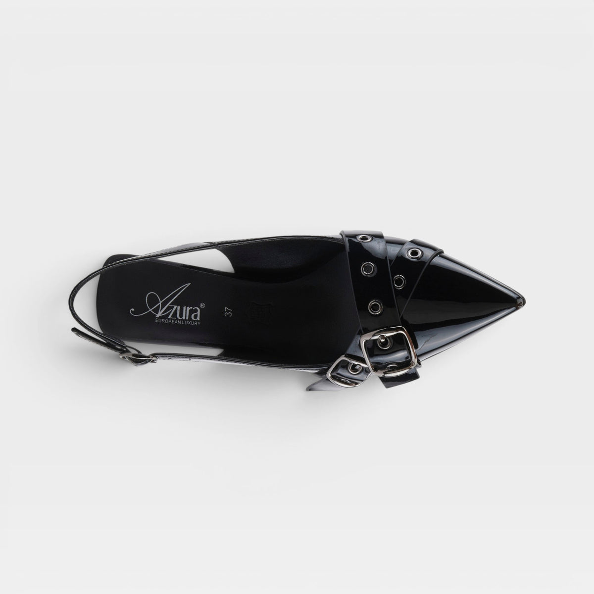 Azura Glistening Black Patent Shoe