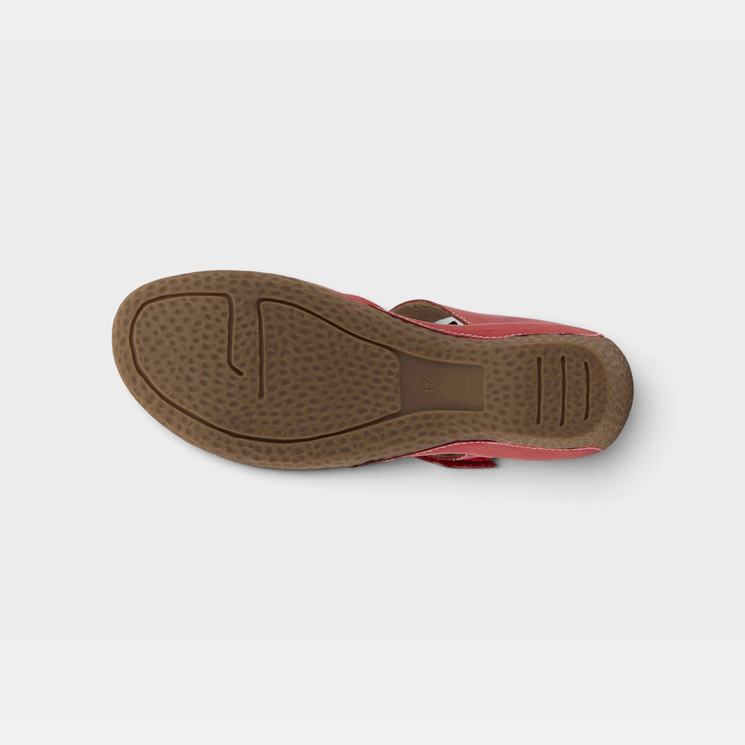 L'Artiste Gloss Mary Jane shoes in Red, outsole view