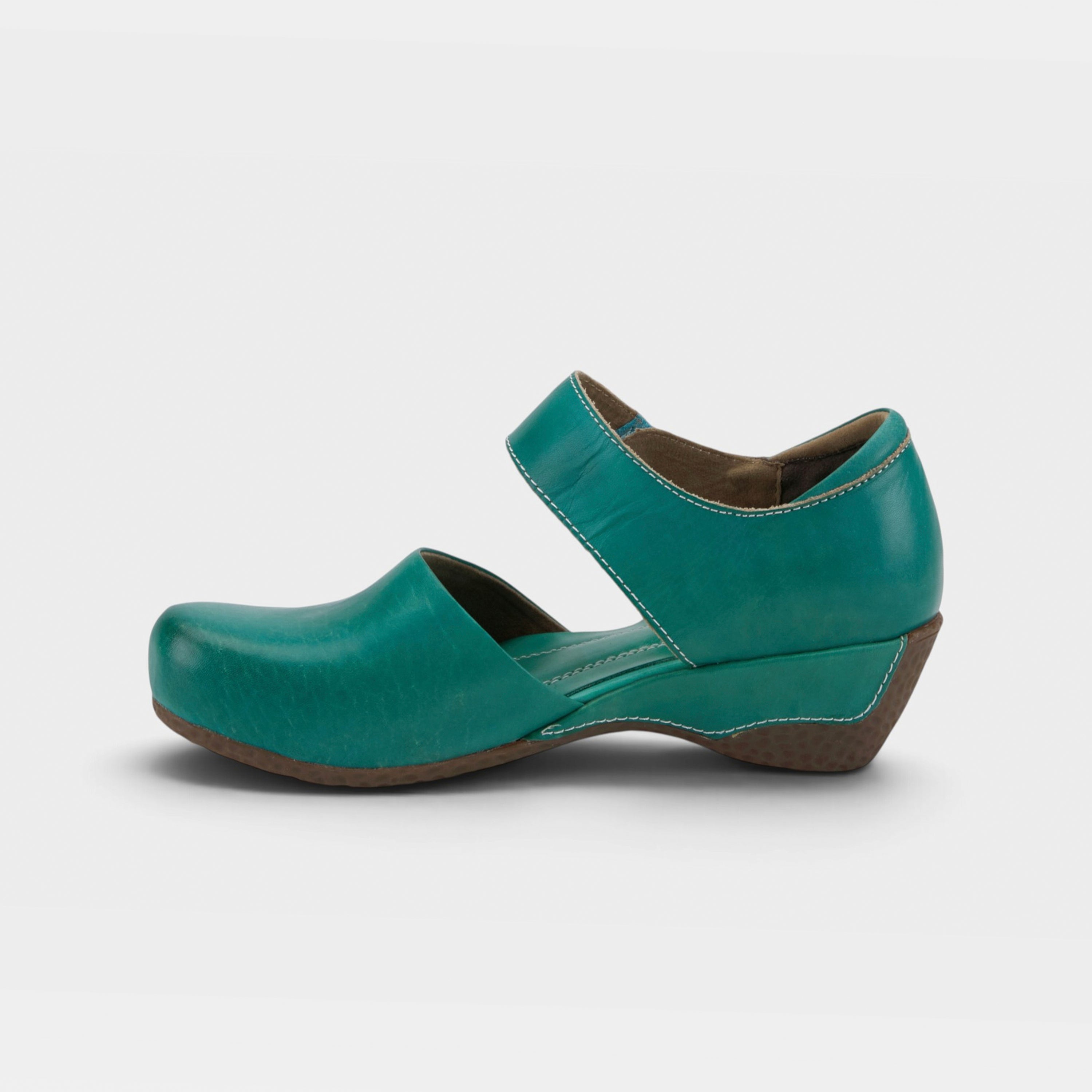 L'Artiste Gloss Mary Jane shoes in Turquoise, side view