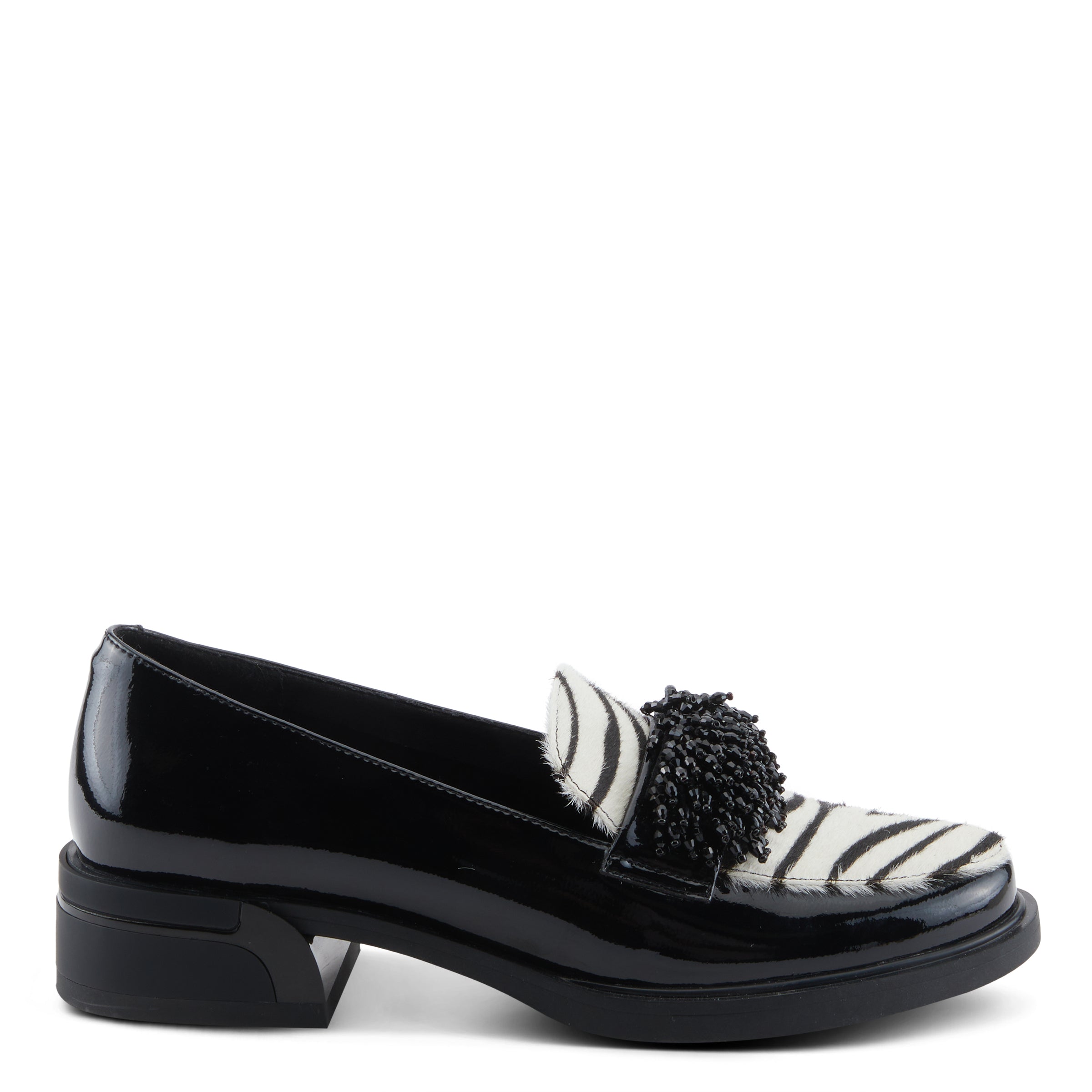 Black & Zebra Patent Loafers – Slip-On Shine – Spring Step Shoes