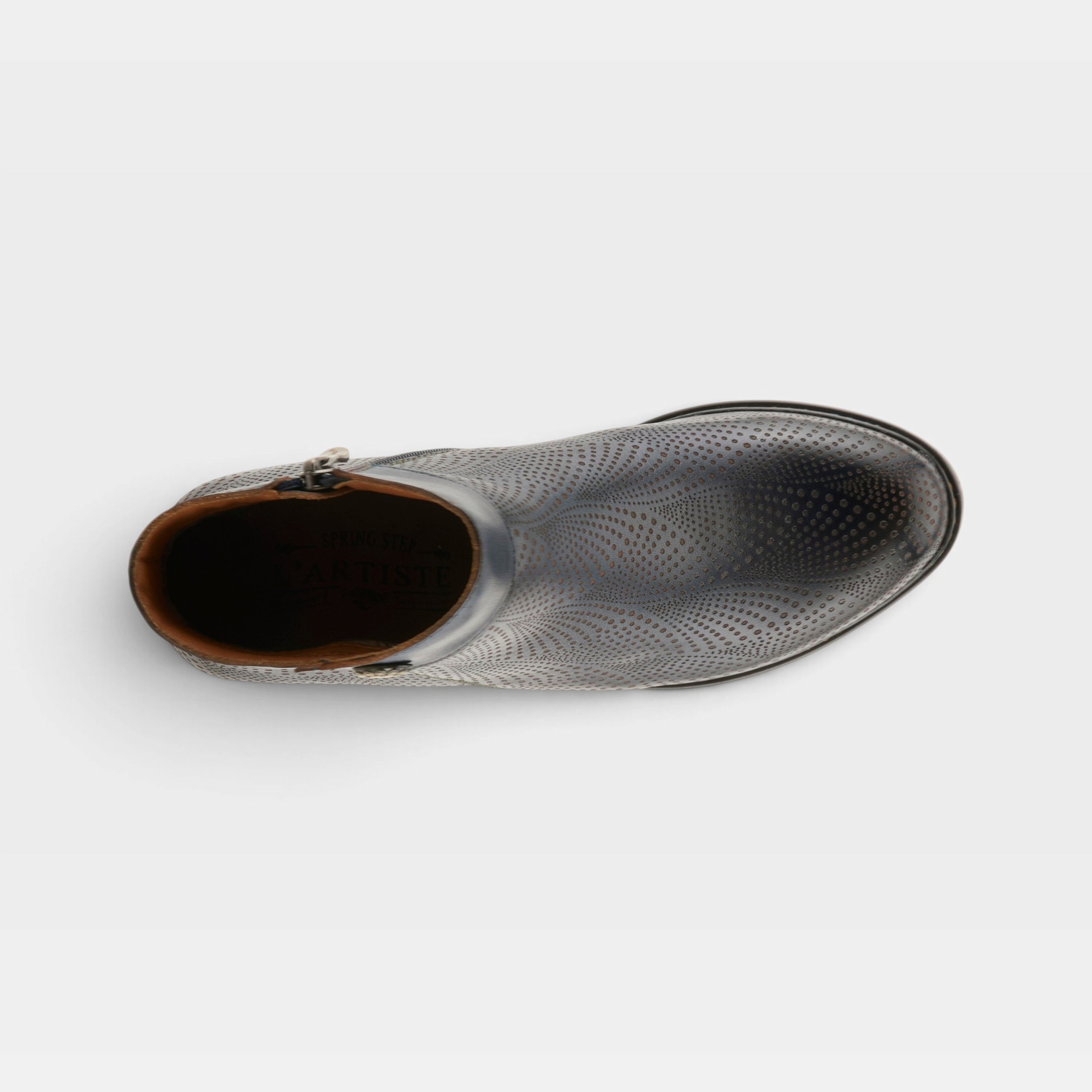 L'Artiste Guevara boots in Navy, top view