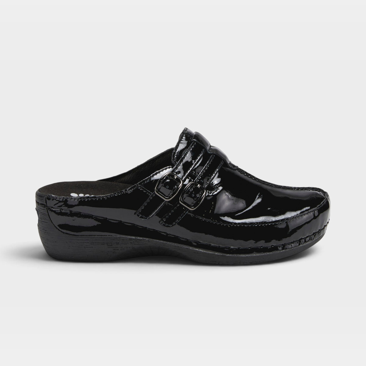 Spring Step Happy Black Patent Clog