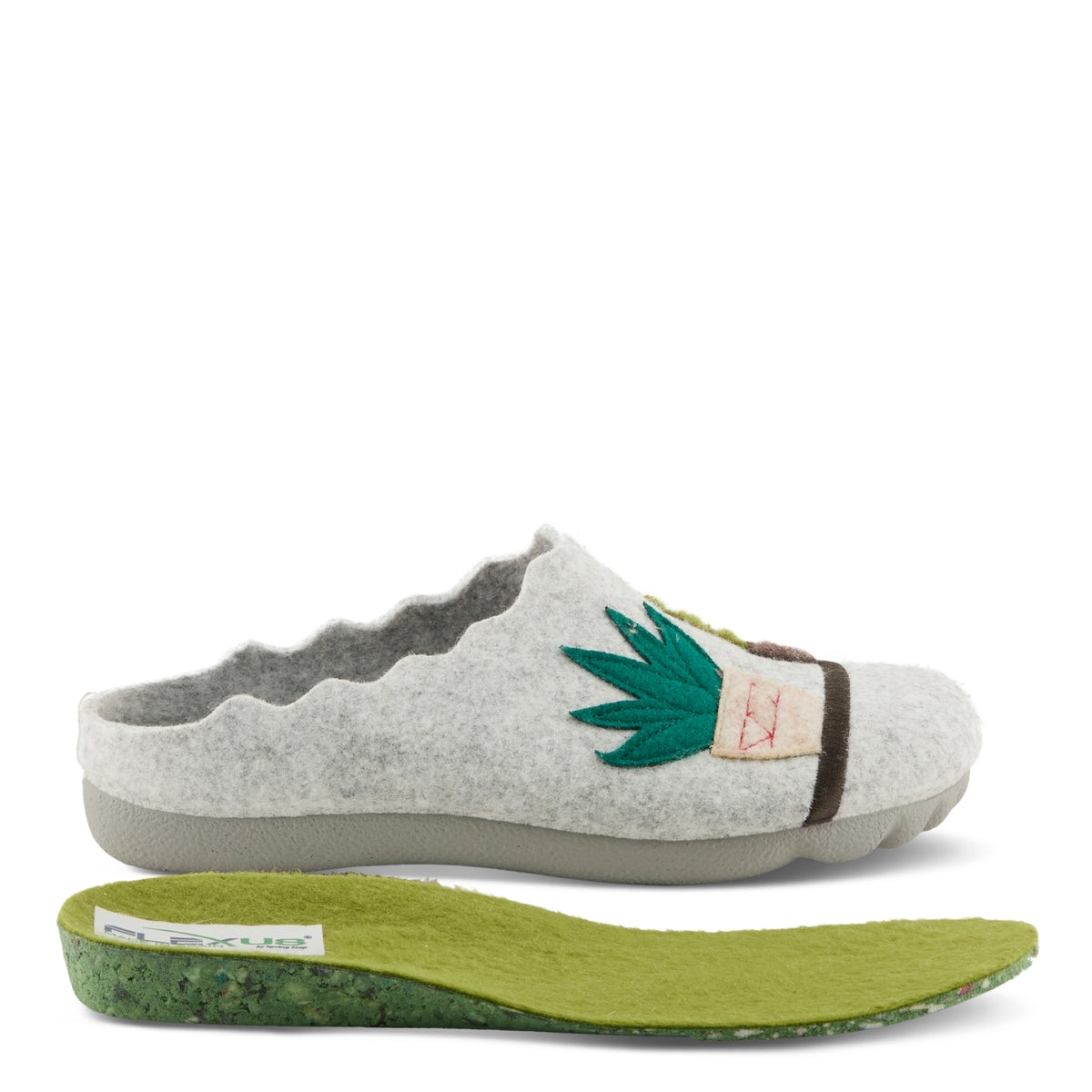 Flexus FLEXUS HAPPYCACTUS SLIPPERS comfort shoe in light grey with flexible sole