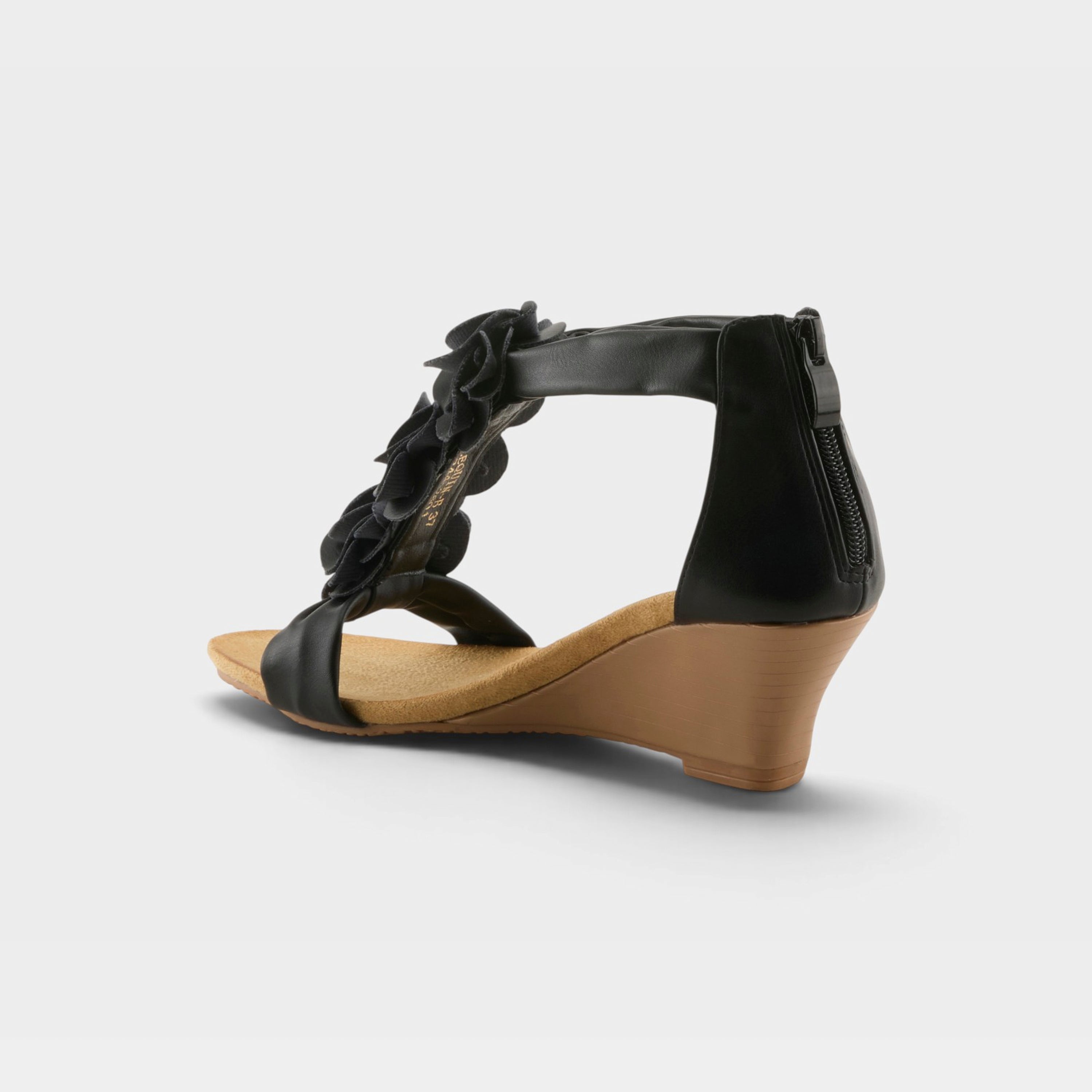 Patrizia Harlequin Black Wedge Sandal