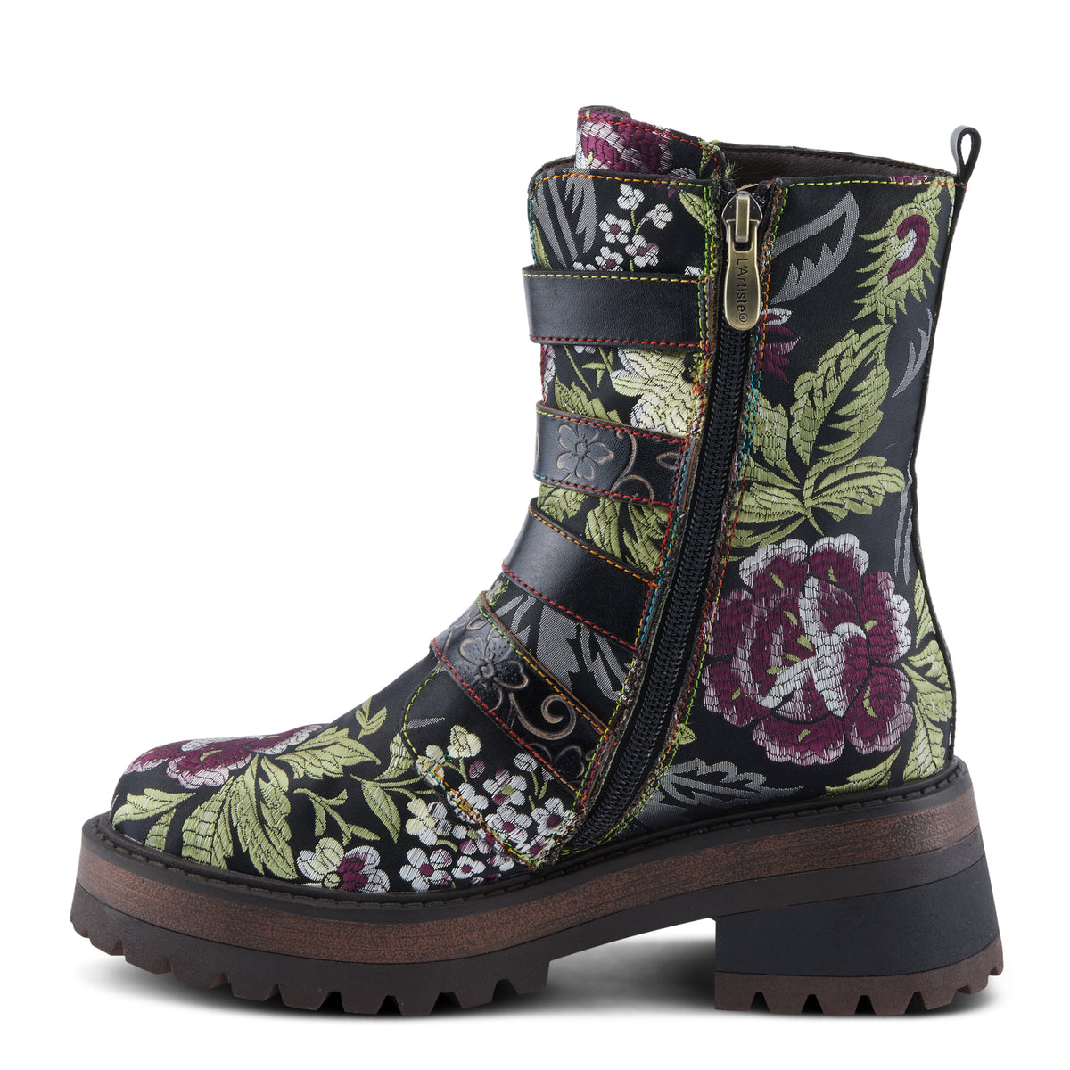 L'Artiste L'ARTISTE HARUKO BOOTS boot in black multi with handcrafted leather design