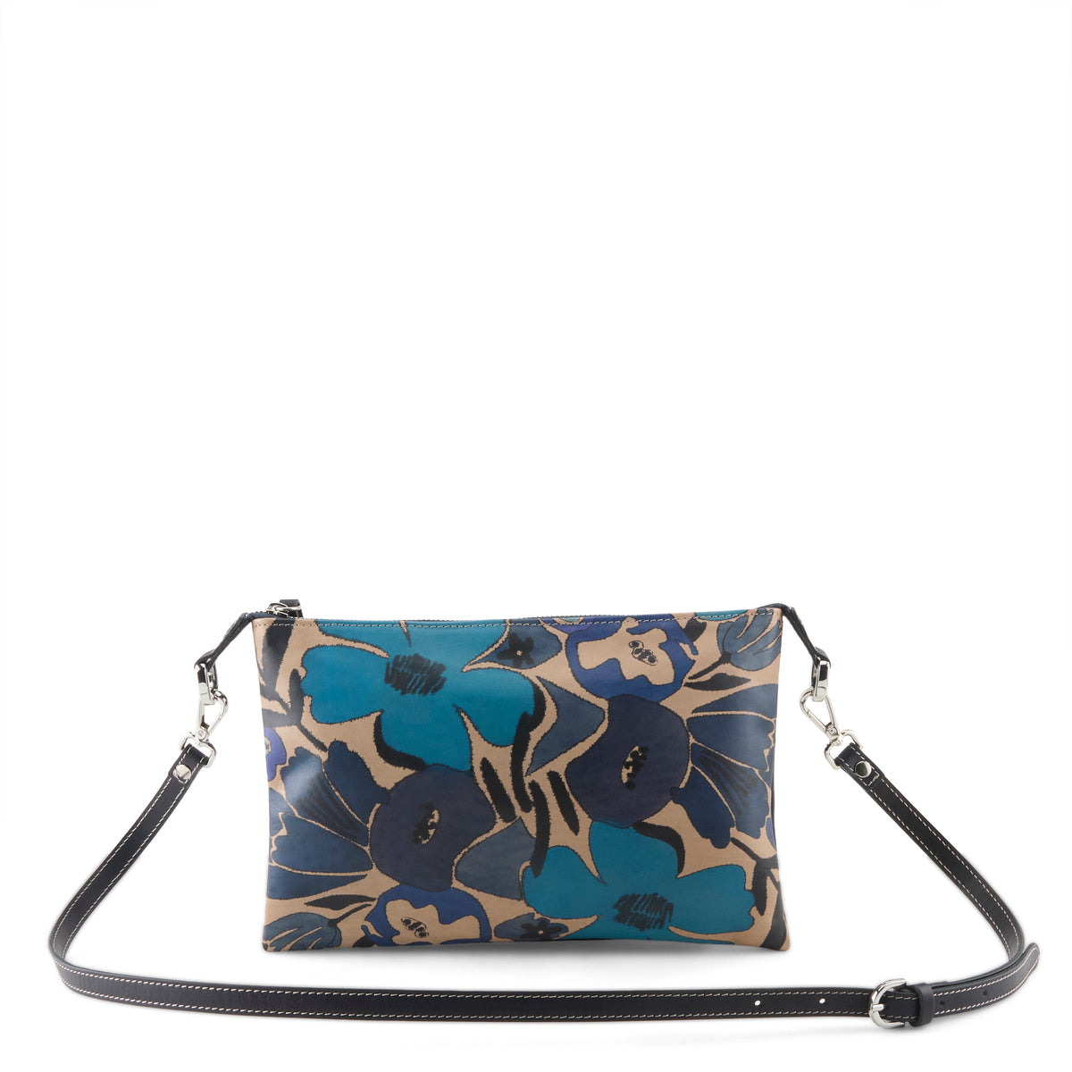 L'Artiste L'ARTISTE HB-XBOD-TRAVEL ITALIAN LEATHER HANDBAG shoe in navy multi with handcrafted leather design
