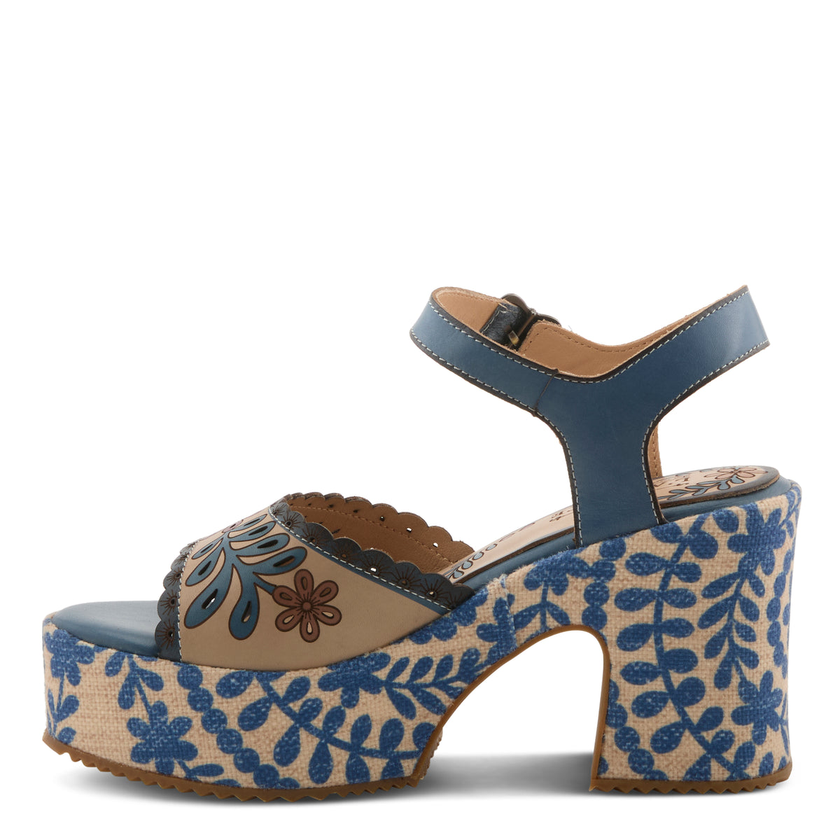 L'Artiste L'ARTISTE HENDRIX SANDALS sandal in blue multi with handcrafted leather design