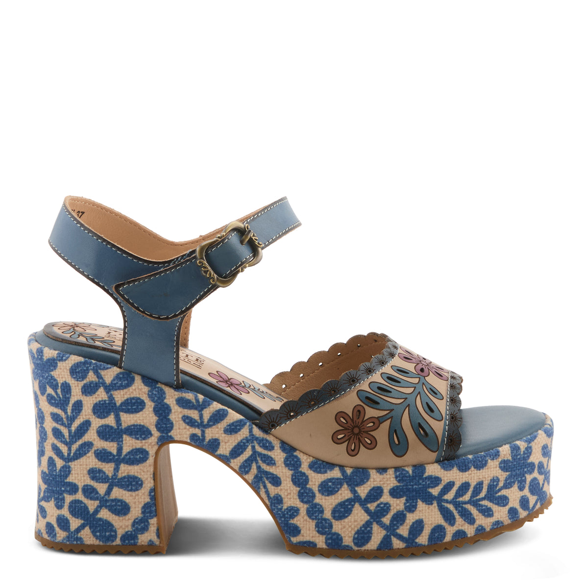 L'Artiste L'ARTISTE HENDRIX SANDALS sandal in blue multi with handcrafted leather design