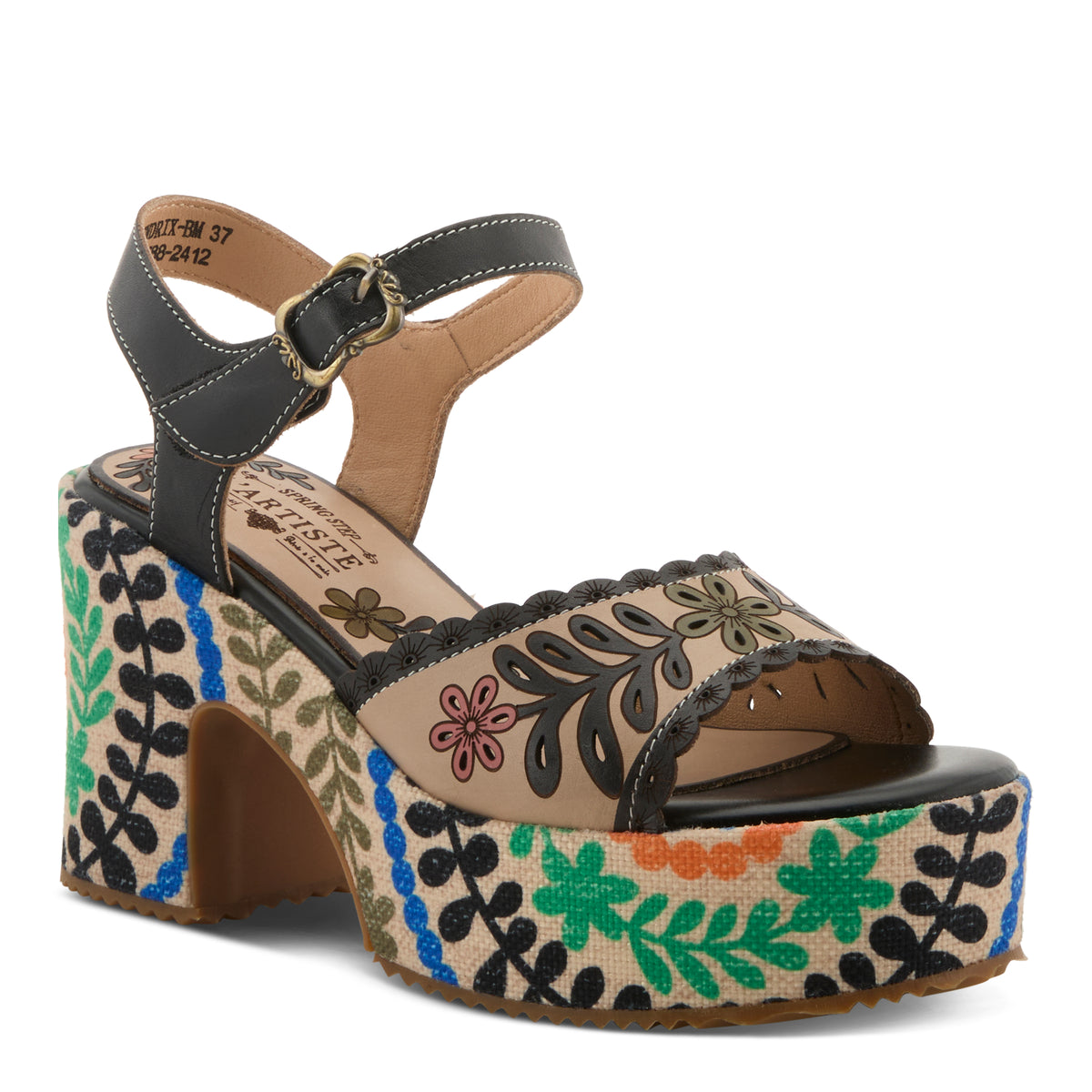 L'Artiste L'ARTISTE HENDRIX SANDALS sandal in black multi with handcrafted leather design