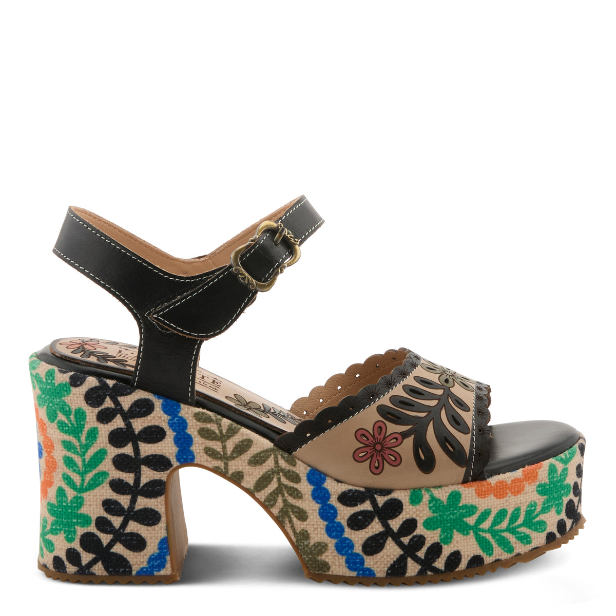 L'Artiste L'ARTISTE HENDRIX SANDALS sandal in black multi with handcrafted leather design