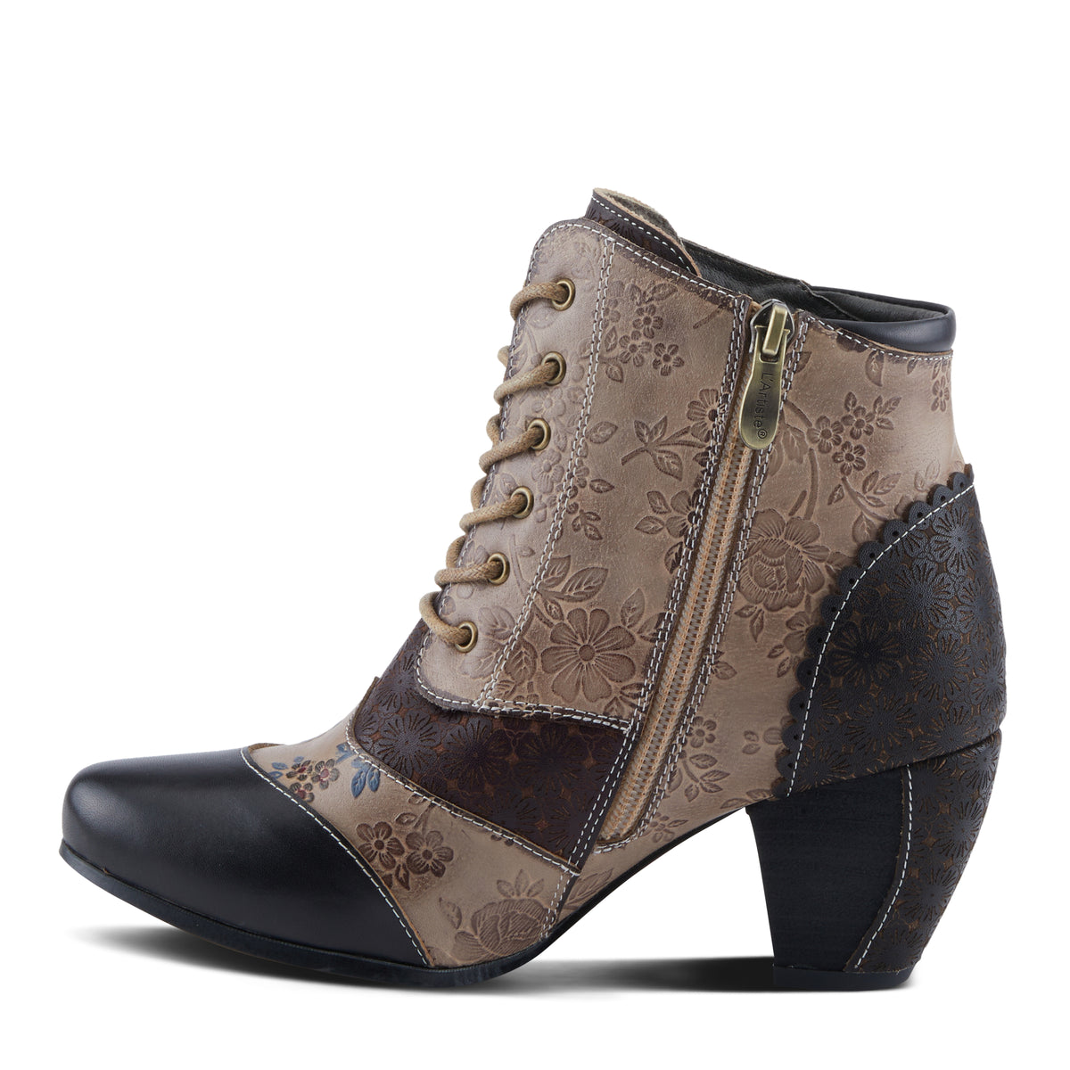 L'Artiste L'ARTISTE HIADELVICE BOOTS boot in black multi with handcrafted leather design