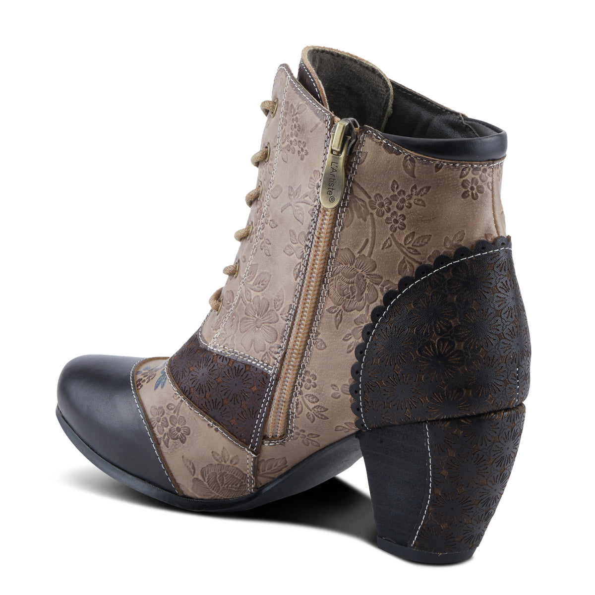 L'Artiste L'ARTISTE HIADELVICE BOOTS boot in black multi with handcrafted leather design
