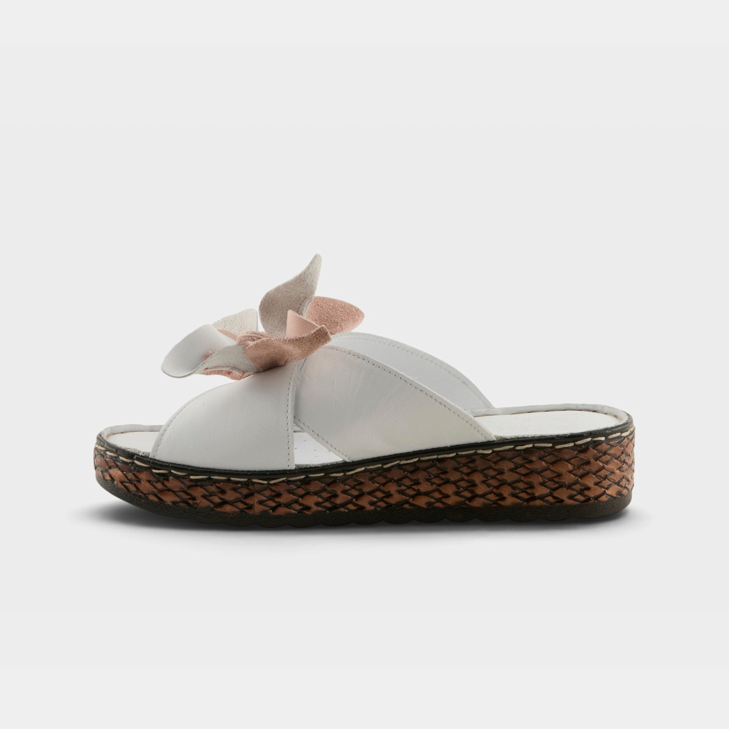 Spring Step Hilary White Slide Sandal