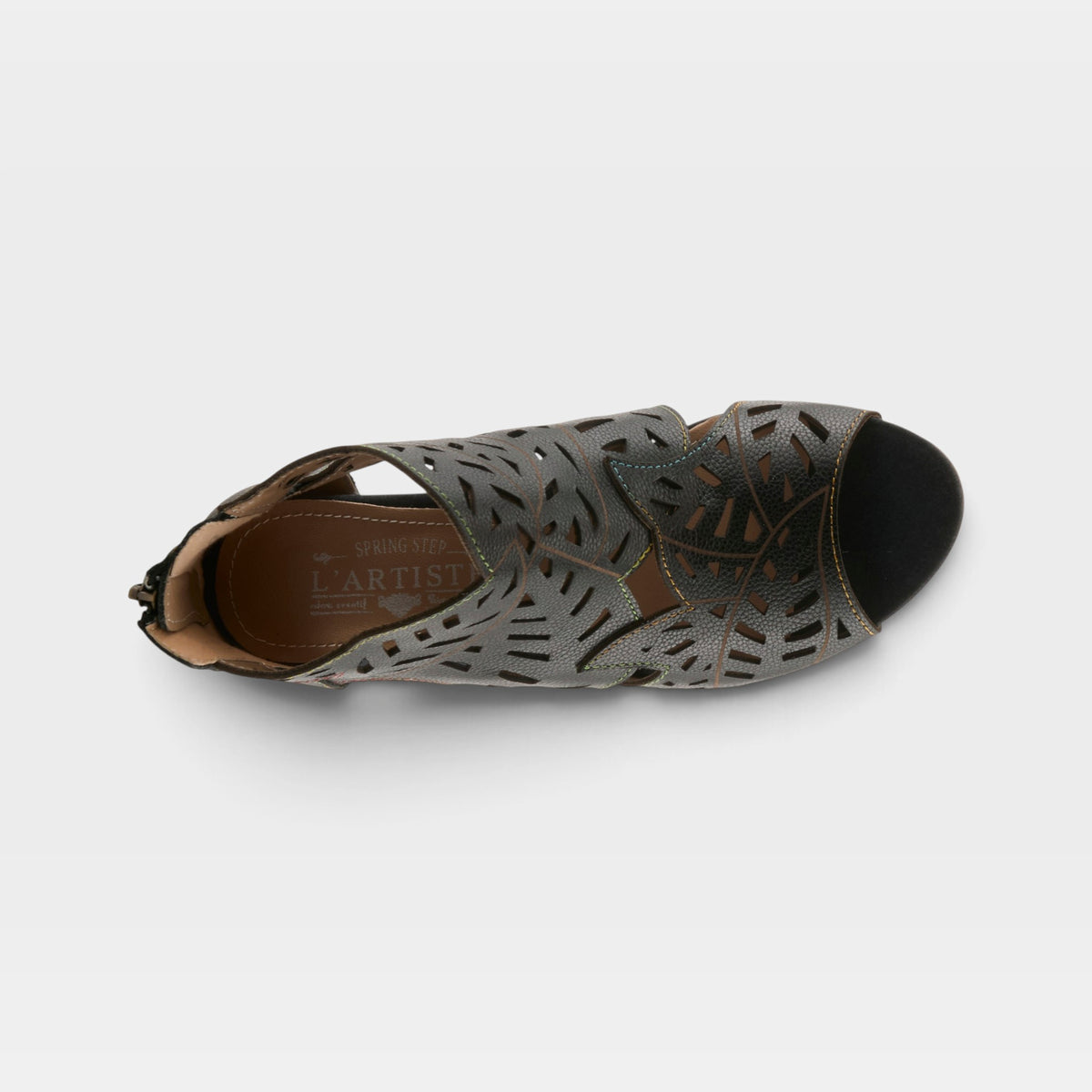 L'Artiste Icon sandal in Black, top view