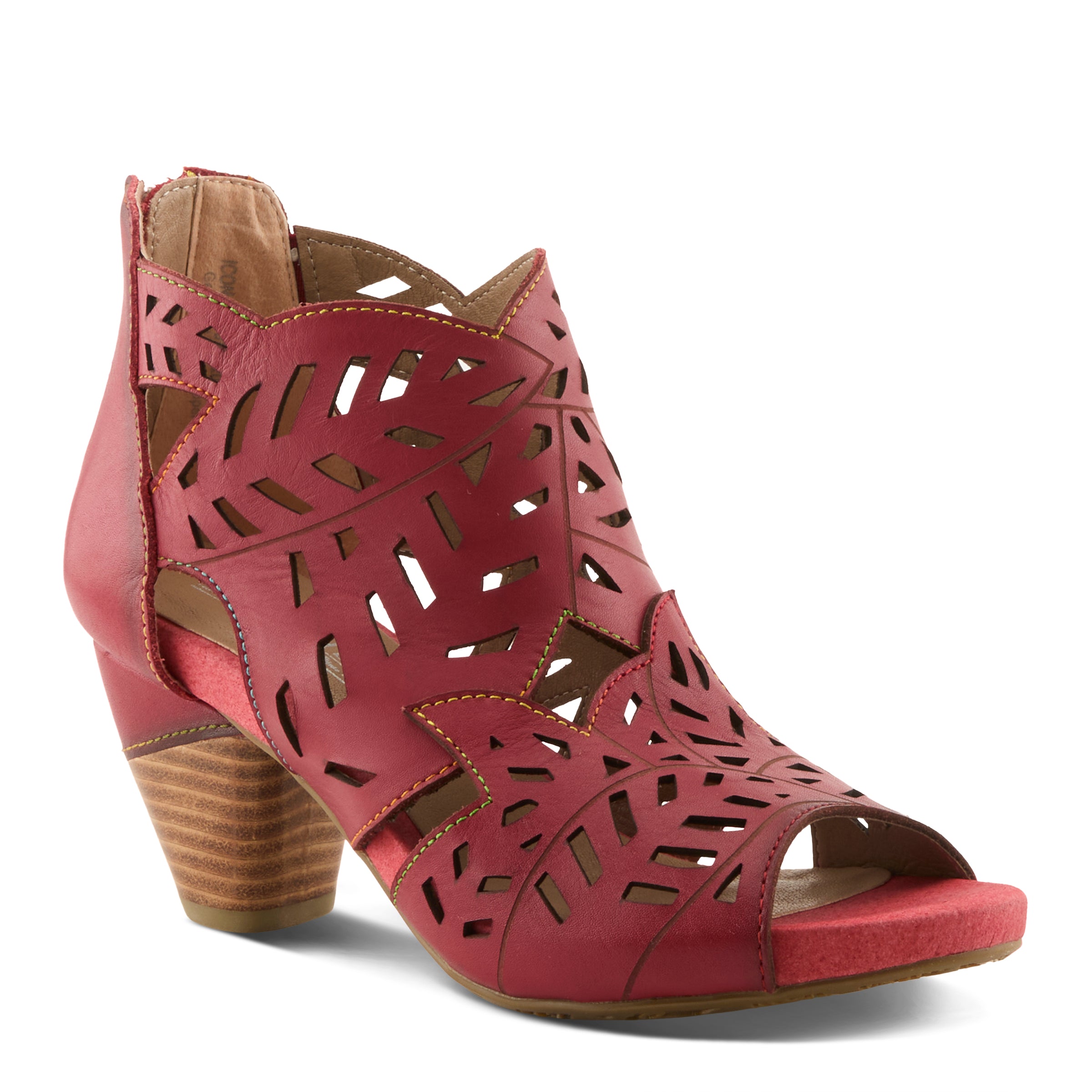 L'Artiste ICON Laser Cut Block Heel Sandals - Spring Step Shoes