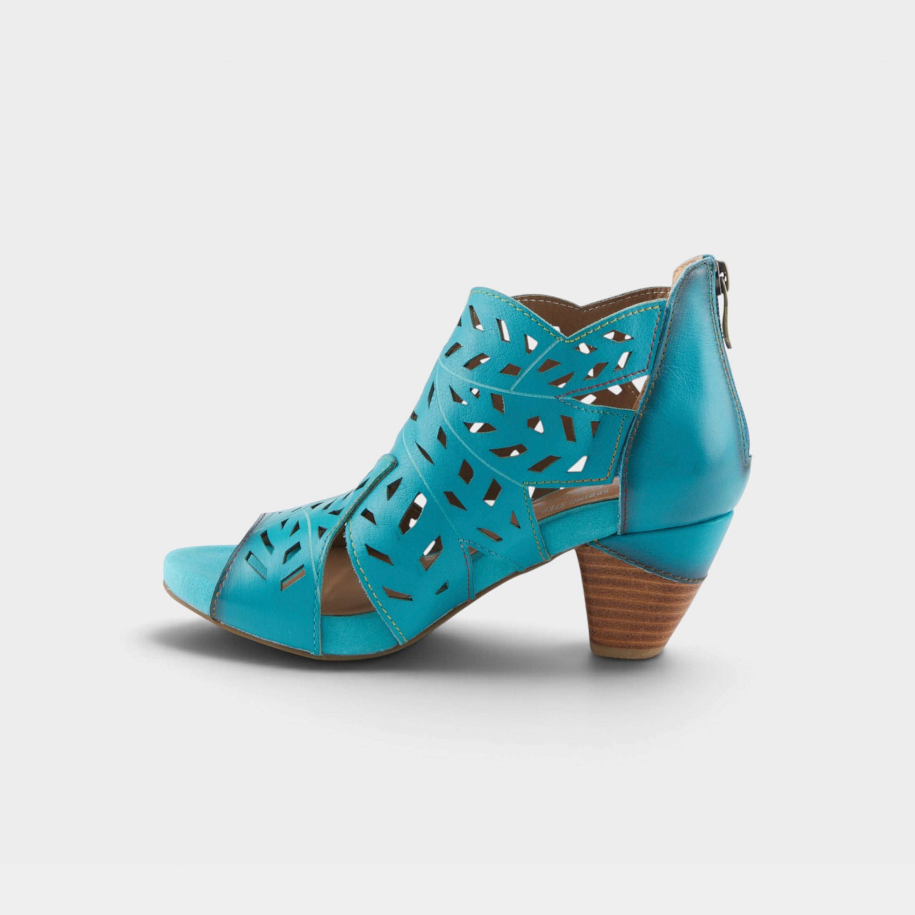 L'Artiste Icon sandal in Turquoise, side view