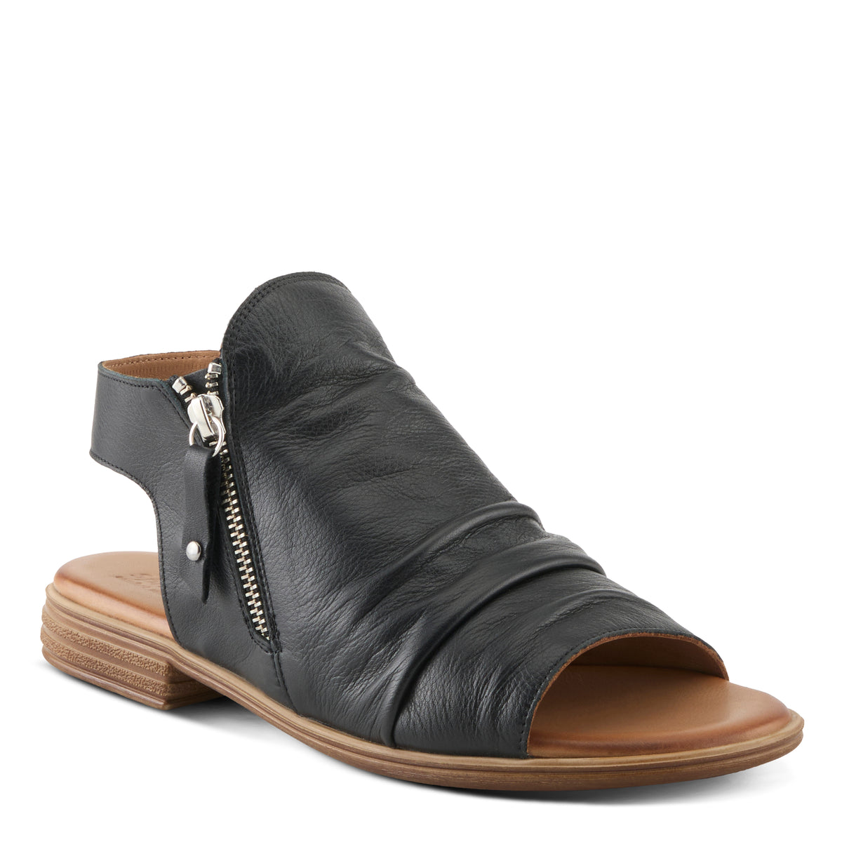 Jalaya Leather Zipper Sandals for Women - Spring Step Shoes