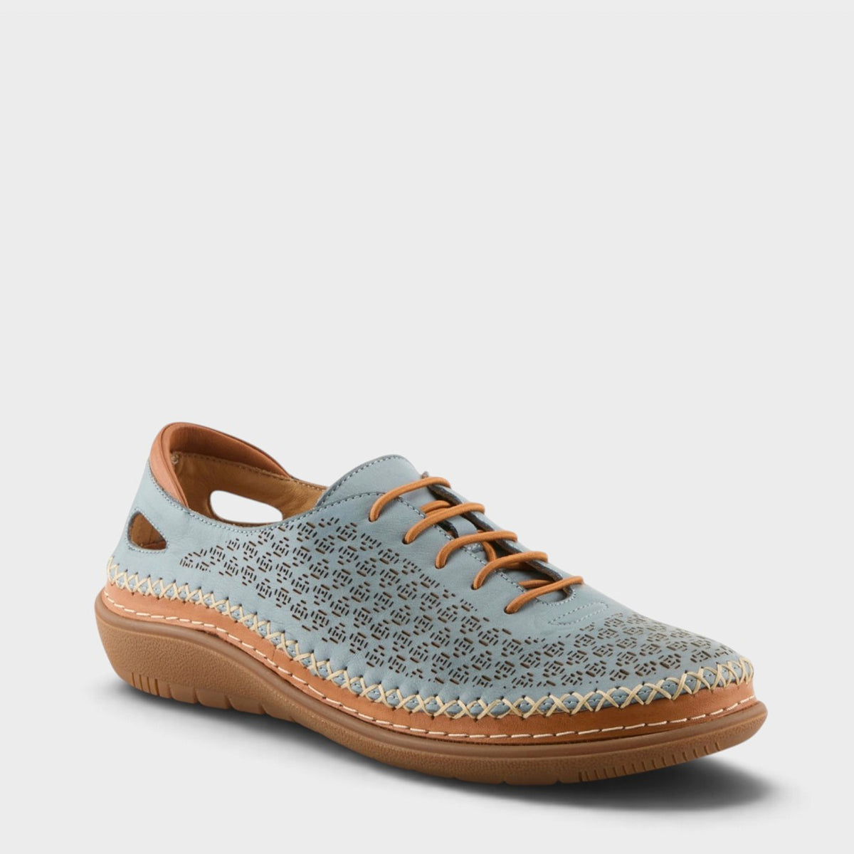 Spring Step Janell Shoes in Blue, front view
