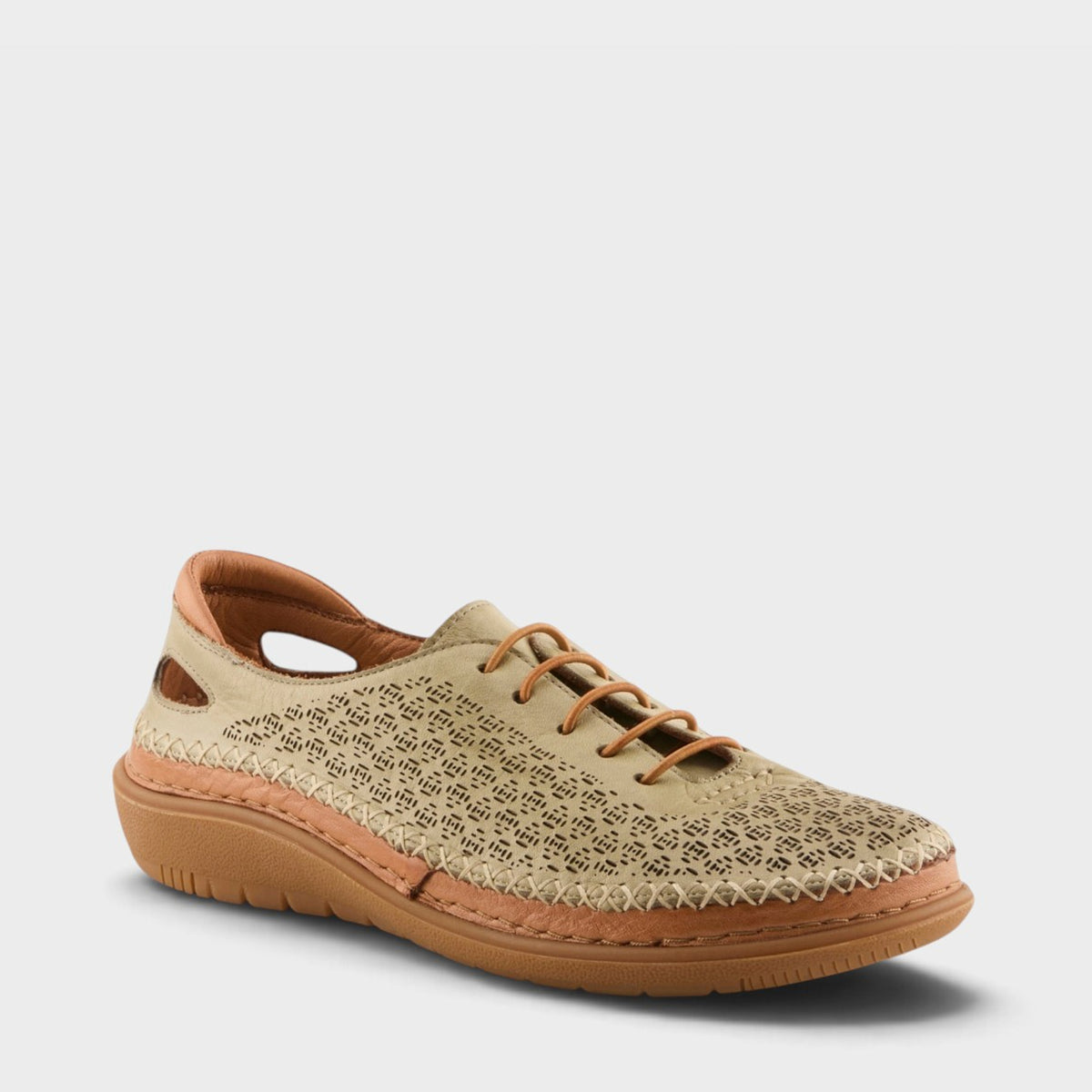 Spring Step Janell Shoes in Sage Green, front view