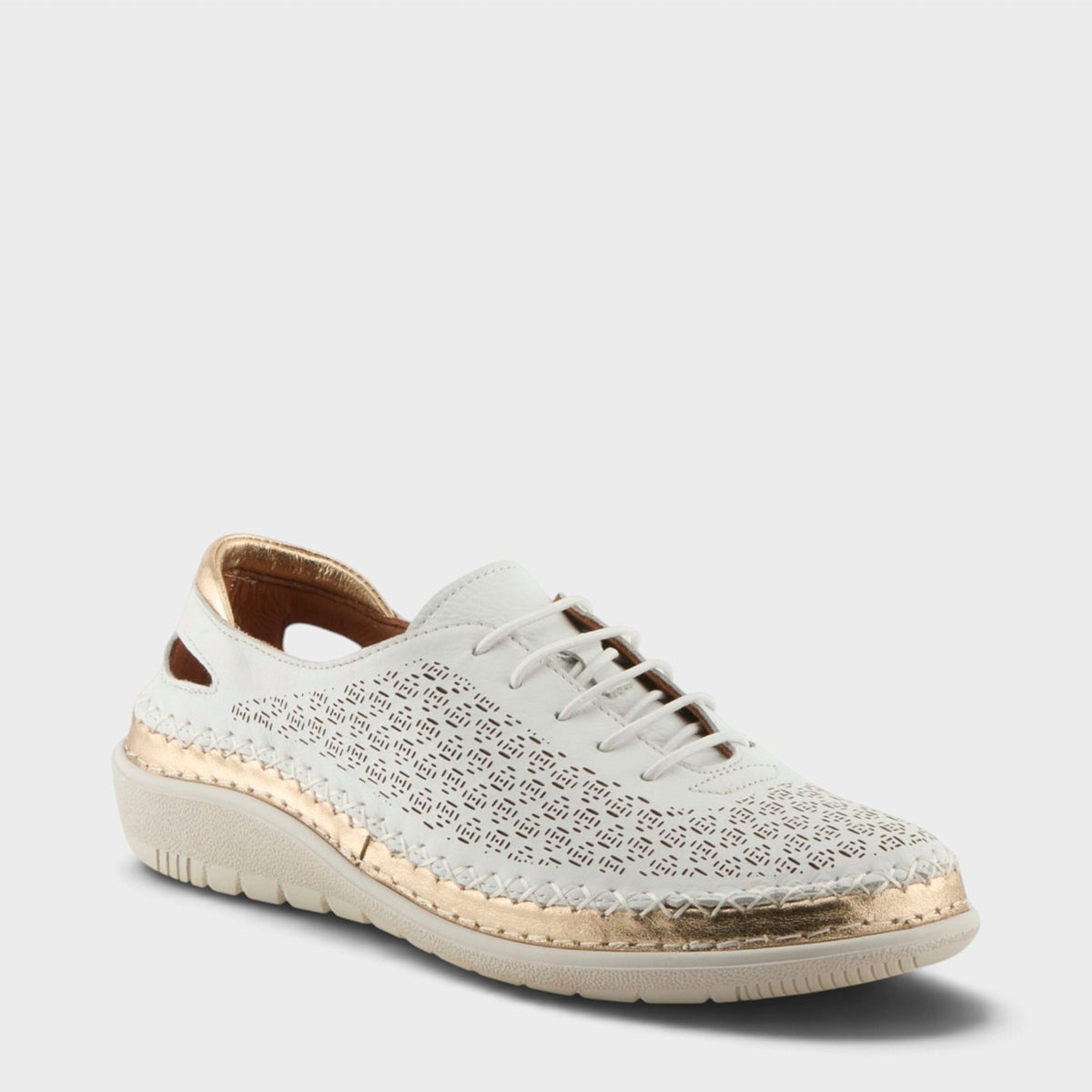 Spring Step Janell Shoes in White, front view
