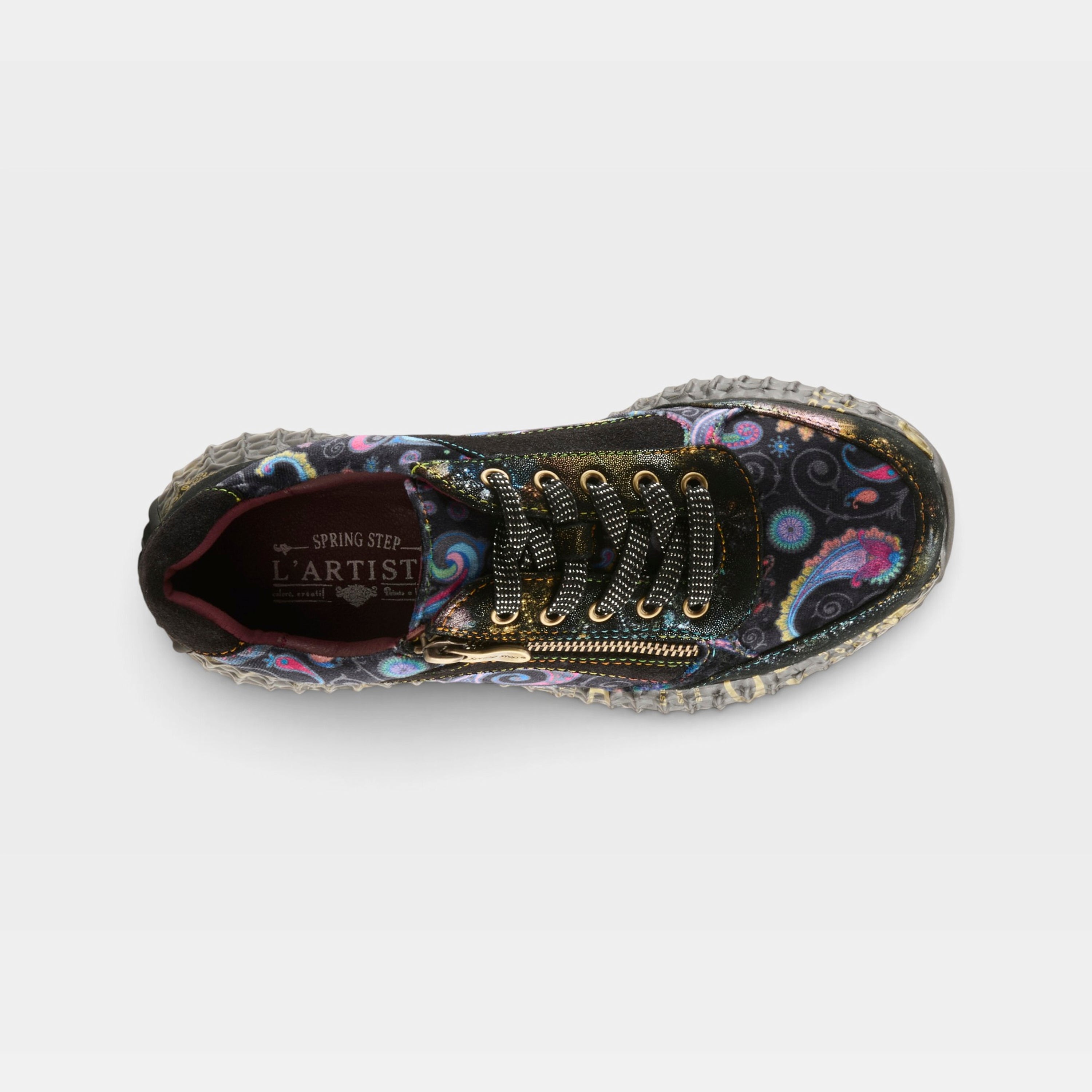 L'Artiste Javana sneakers in Black Multi, top view