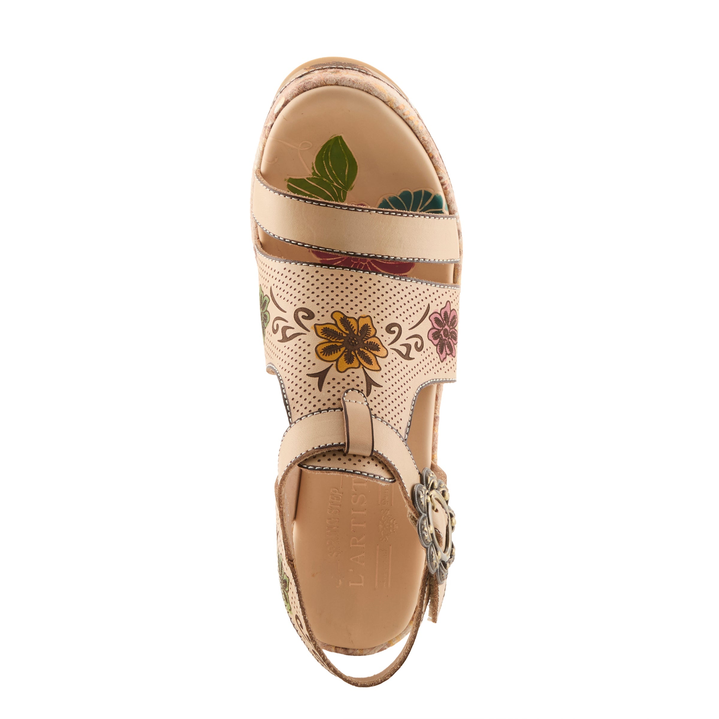 L'Artiste Jawdrop floral Block Heel Sandals - Spring Step Shoes