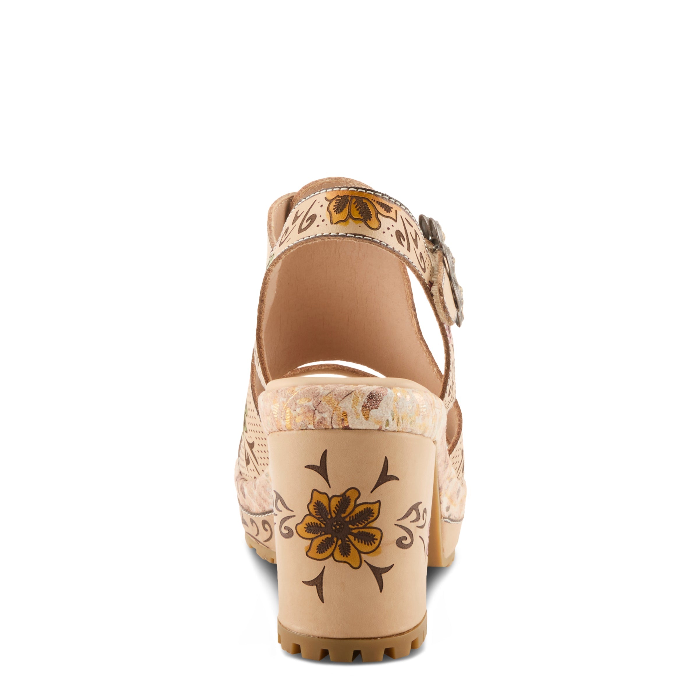 L'Artiste Jawdrop floral Block Heel Sandals - Spring Step Shoes