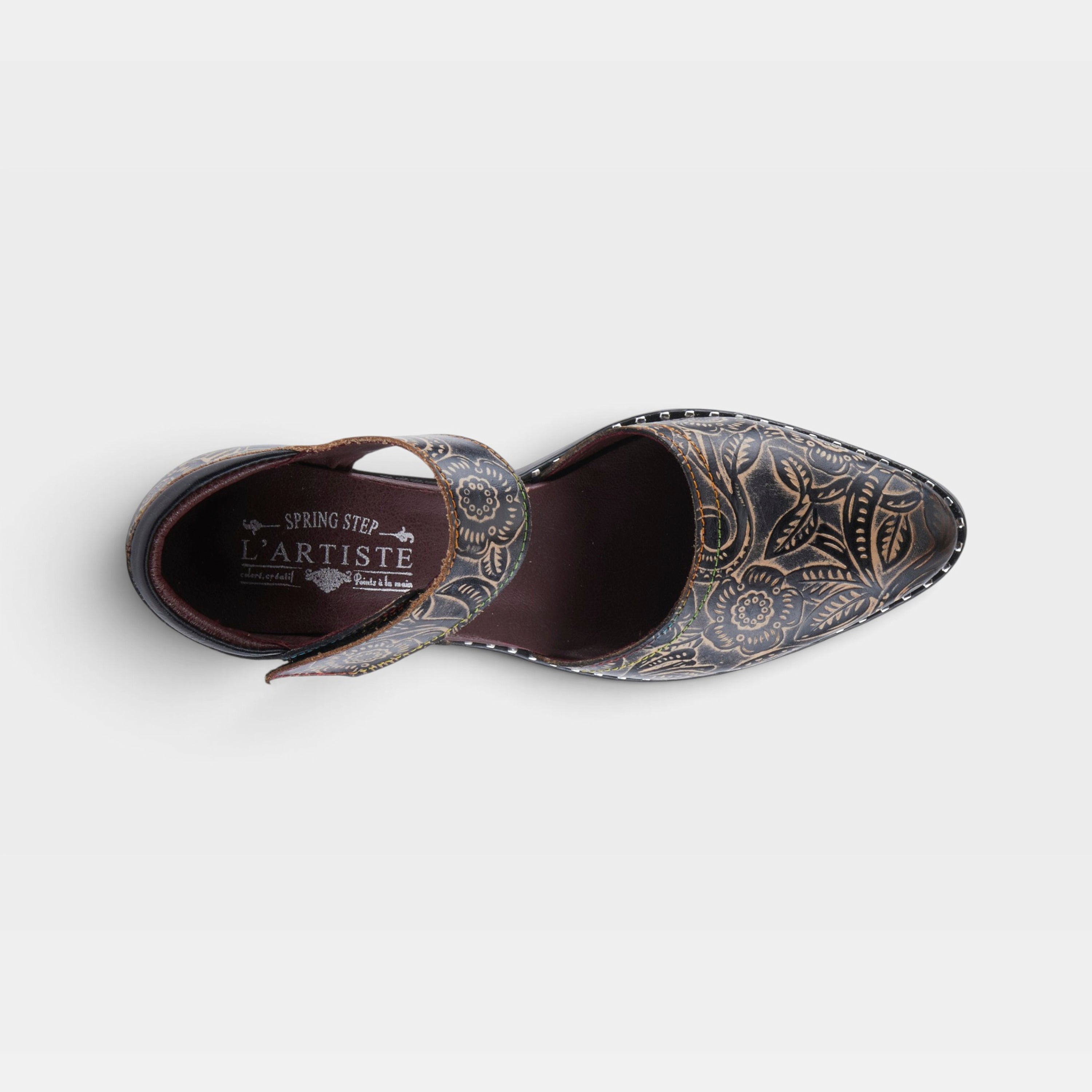 L'Artiste Jazzberry shoes in Black Multi, top view
