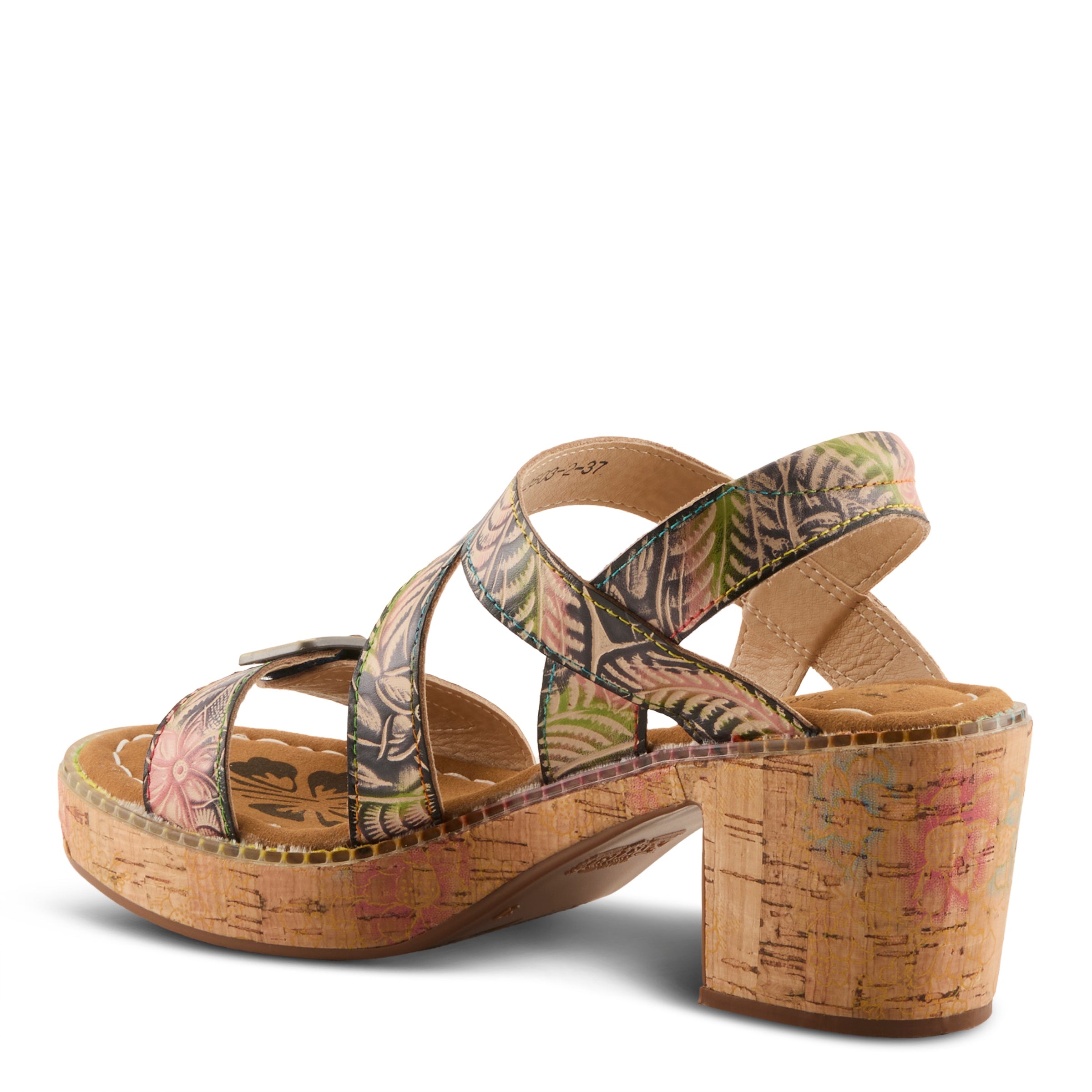 L'Artiste Jess Cork Block Heel Sandals by Spring Step Shoes