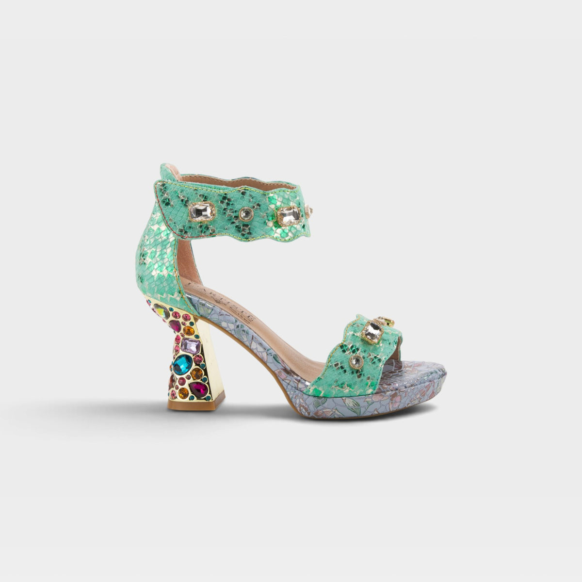 L'Artiste Jewell closed back sandals in Mint Green, hero view