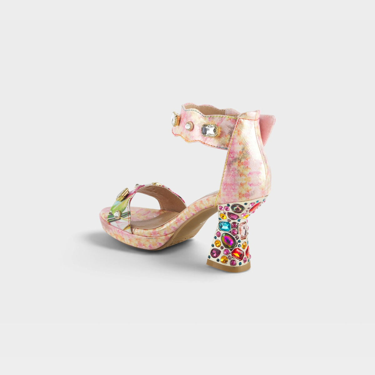 L'Artiste Jewell closed back sandals in Pink Multi, alternate angle view
