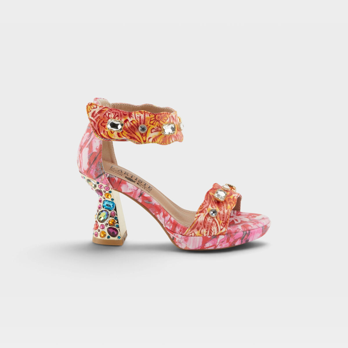 L'Artiste Jewell closed back sandals in Red Multi, hero view