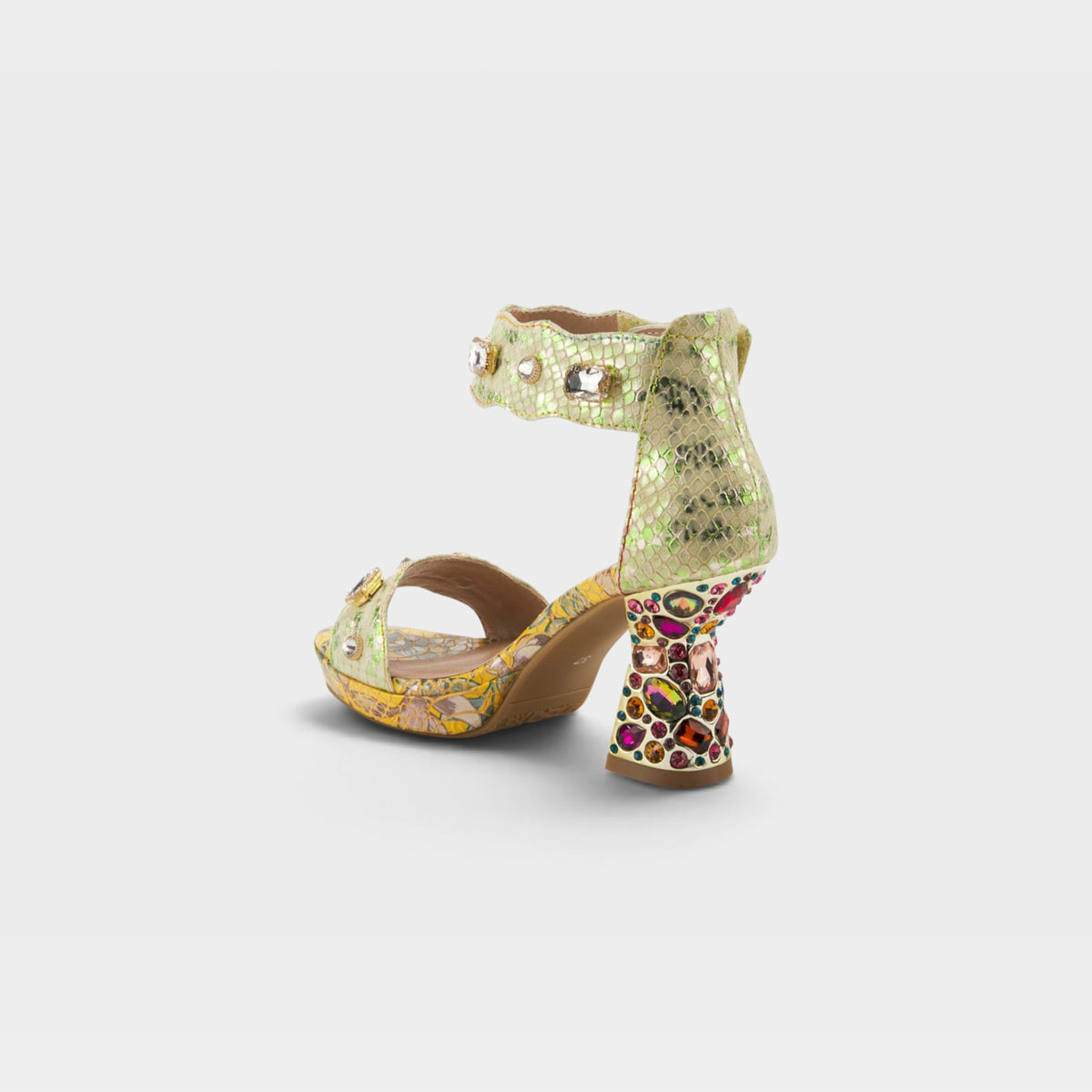 L'Artiste Jewell closed back sandals in Yellow, alternate angle view