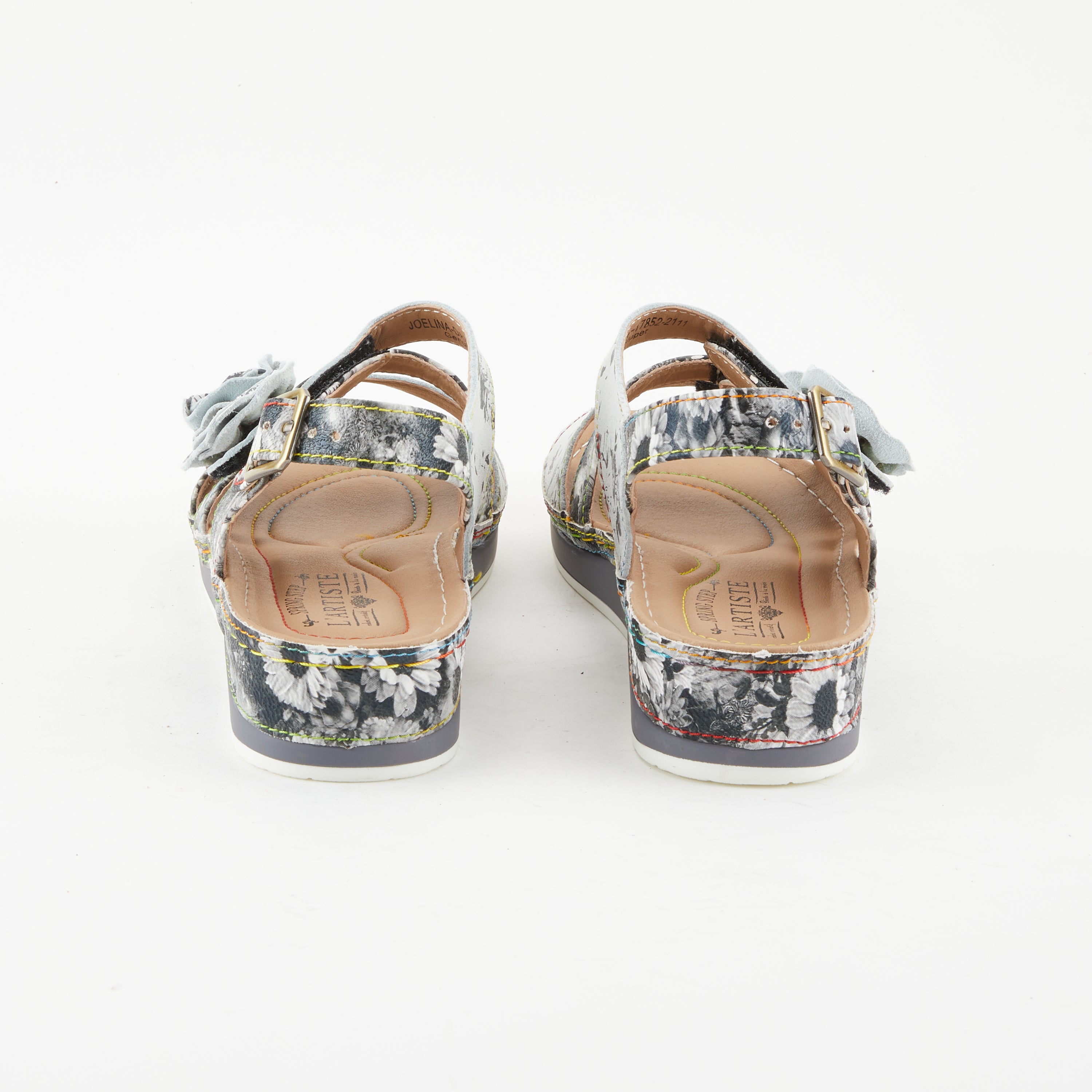 L'Artiste L'ARTISTE JOELINA-DAZI ANKLE STRAP SANDALS sandal in yellow multi with handcrafted leather design