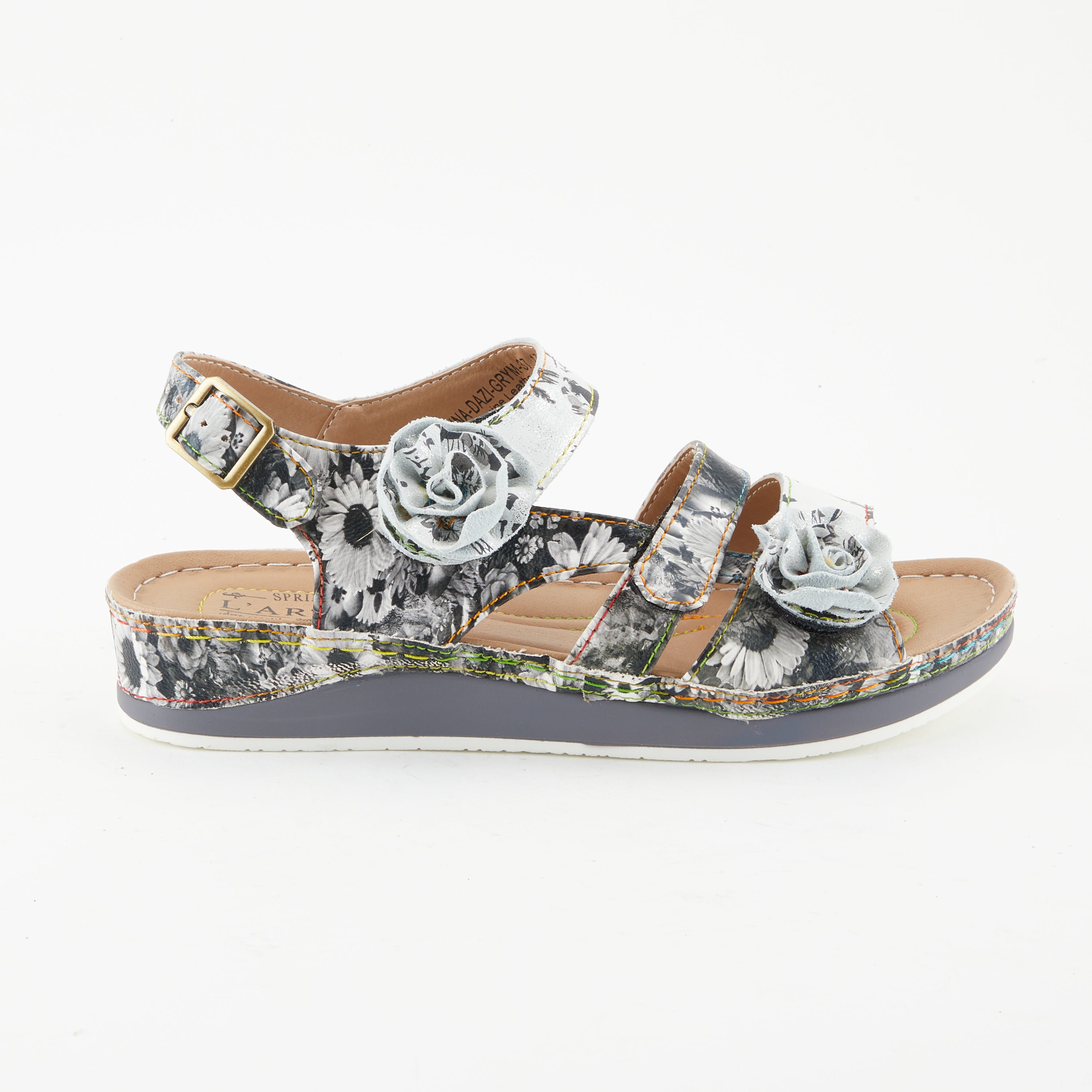 L'Artiste L'ARTISTE JOELINA-DAZI ANKLE STRAP SANDALS sandal in yellow multi with handcrafted leather design