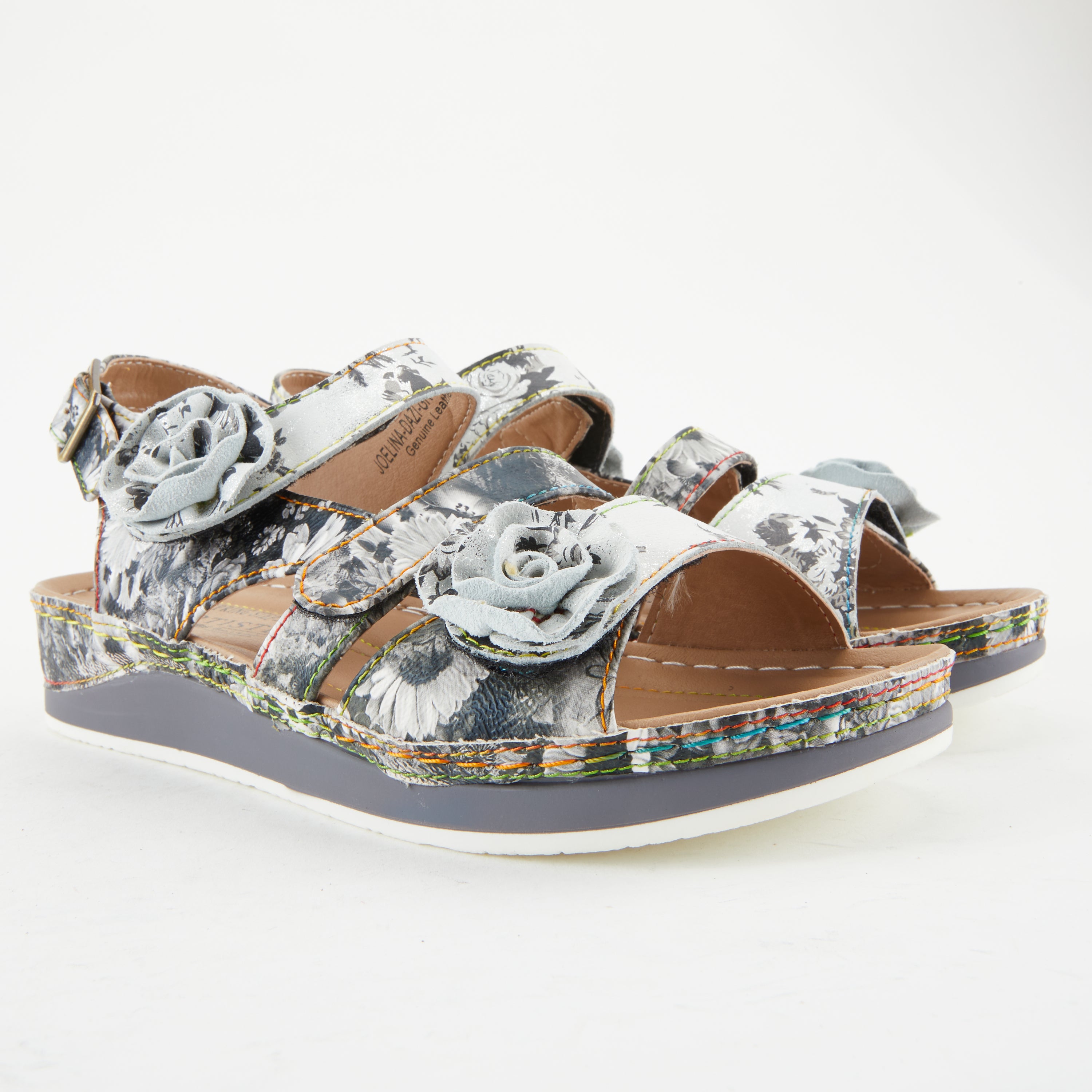 L'Artiste L'ARTISTE JOELINA-DAZI ANKLE STRAP SANDALS sandal in yellow multi with handcrafted leather design