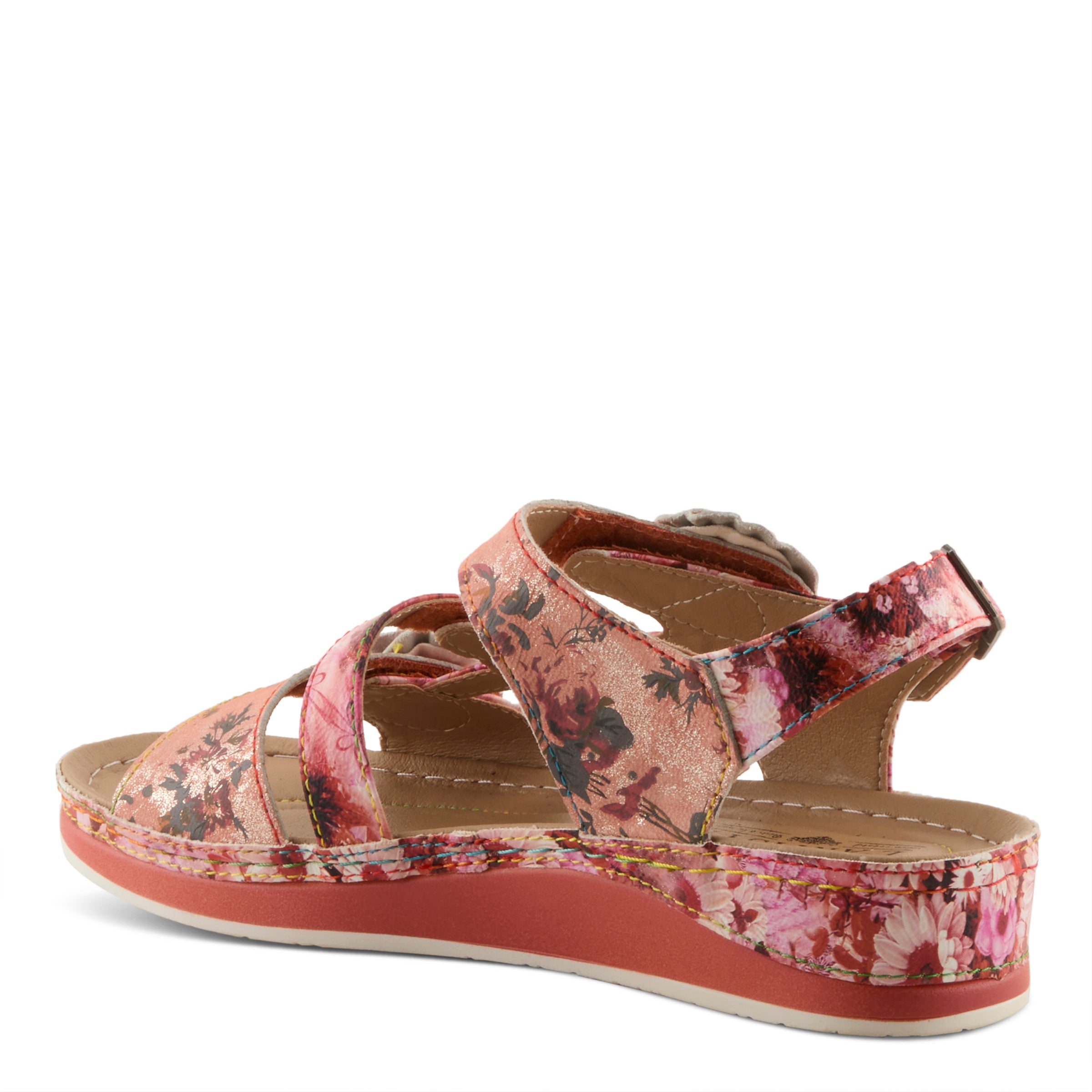 L'Artiste L'ARTISTE JOELINA-DAZI ANKLE STRAP SANDALS sandal in turquoise multi with handcrafted leather design