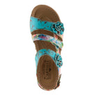L'Artiste L'ARTISTE JOELINA-DAZI ANKLE STRAP SANDALS sandal in turquoise multi with handcrafted leather design