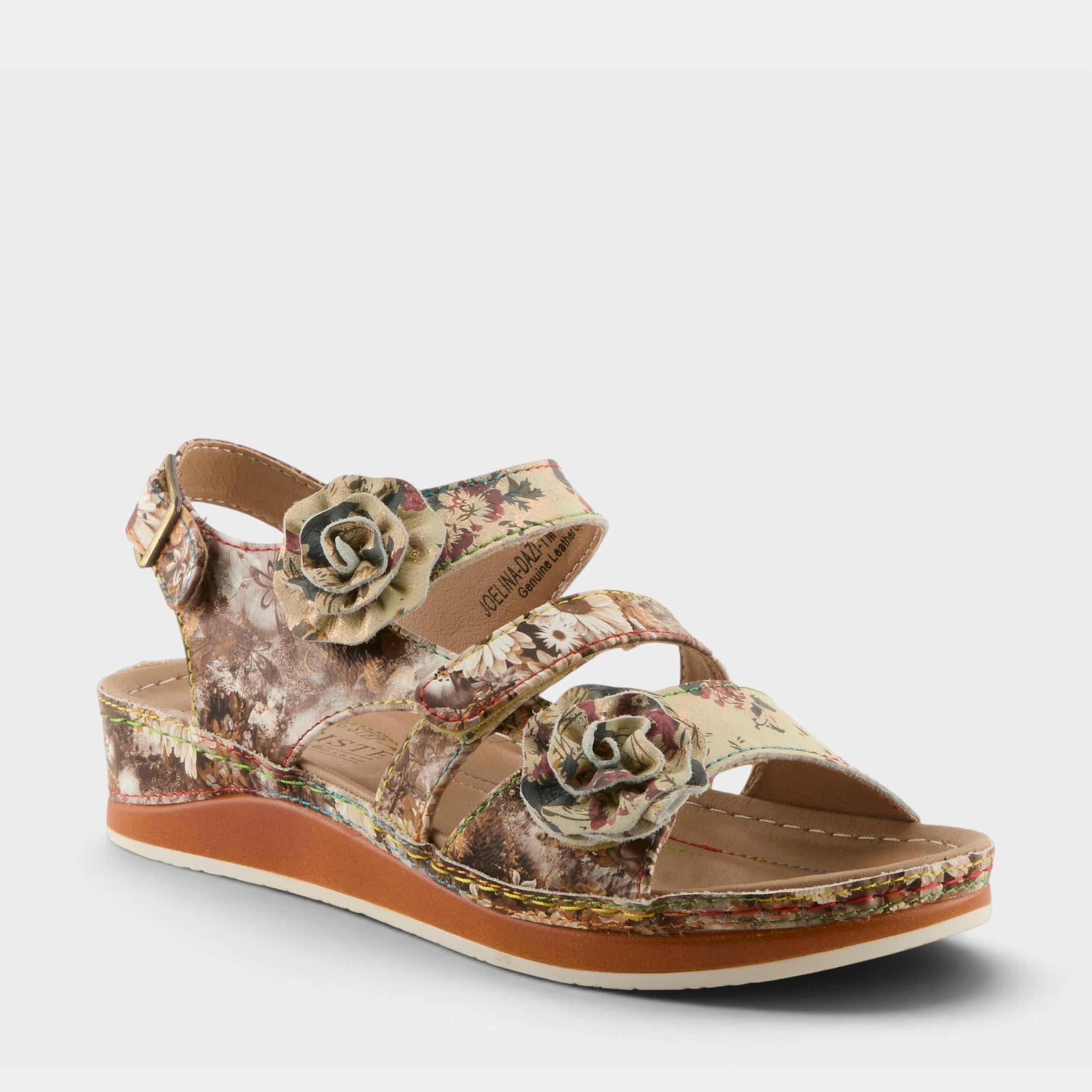 ジョエル・ペイネ、【A Chorus of Floralska】 L'artiste Joelina- Dazi Ankle Strap Sandals– Spring Step Shoes